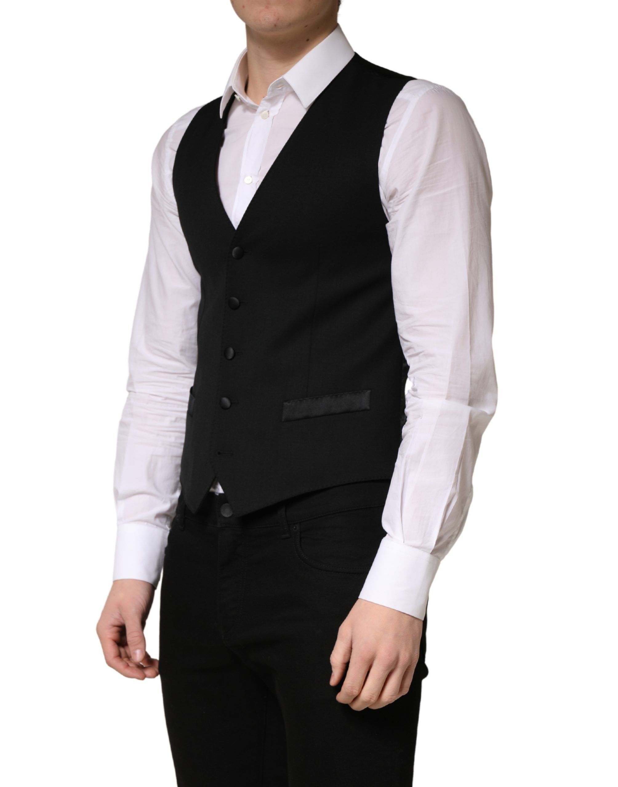 Wool Single Breasted Men Waistcoat Men's Vest - Dolce & Gabbana - Modalova