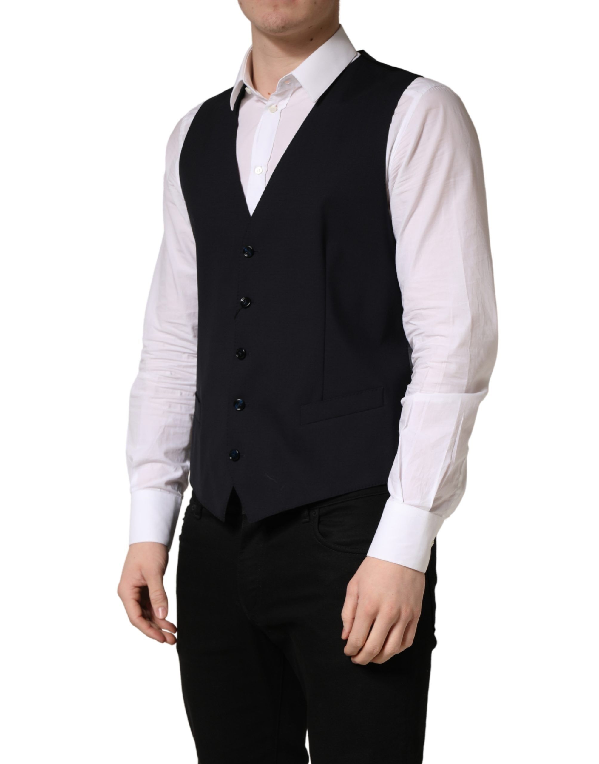 Wool Single Breasted Waistcoat Men's Vest - Dolce & Gabbana - Modalova