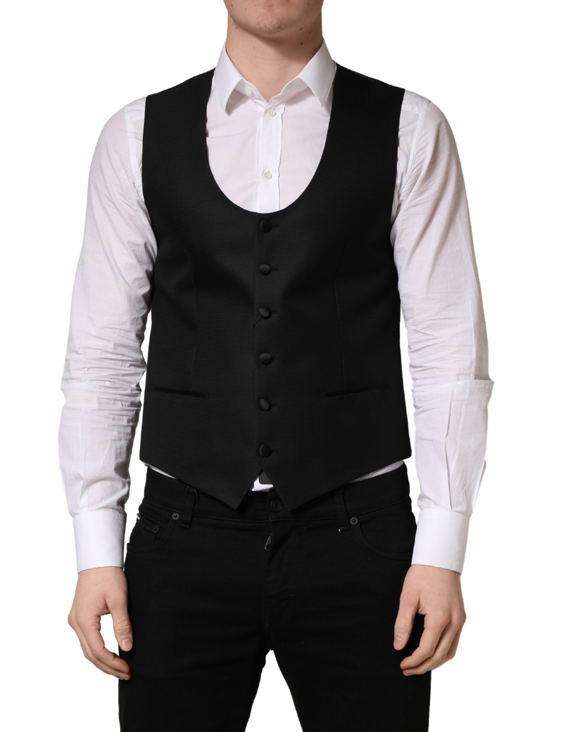 Wool Single Breasted Waistcoat Men's Vest - Dolce & Gabbana - Modalova