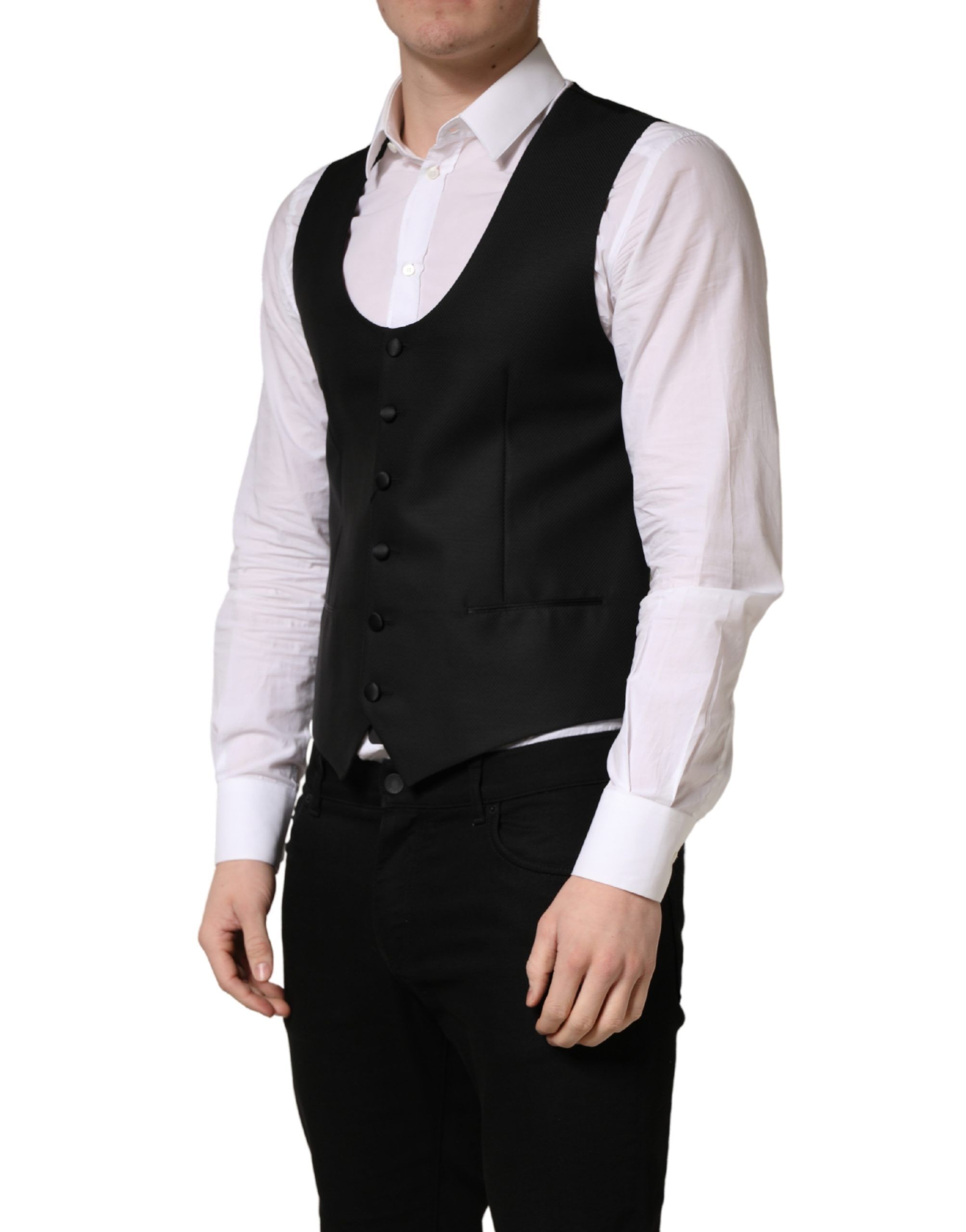Wool Single Breasted Waistcoat Men's Vest - Dolce & Gabbana - Modalova