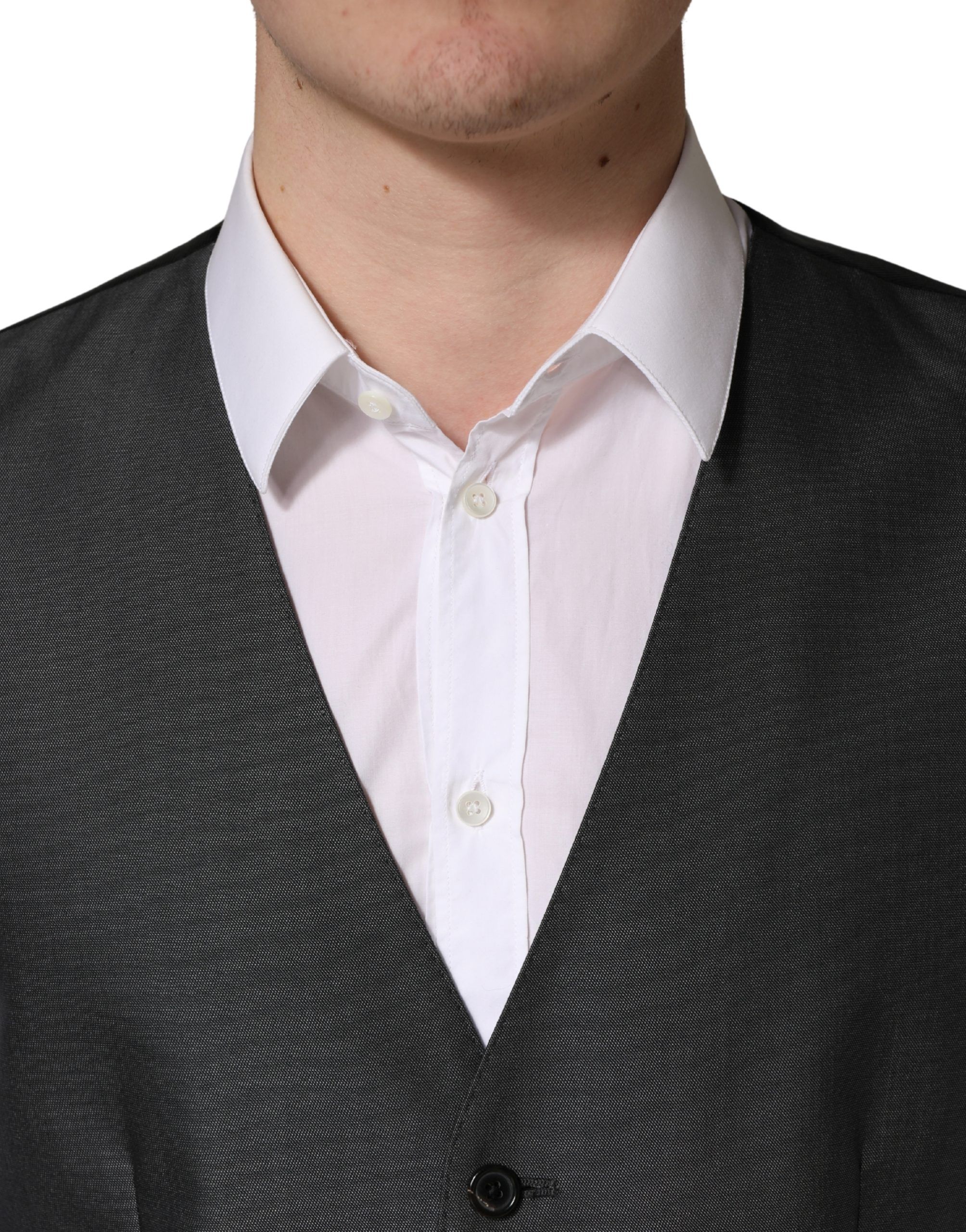 Dark Gray Single Breasted Men Waistcoat Men's Vest - Dolce & Gabbana - Modalova