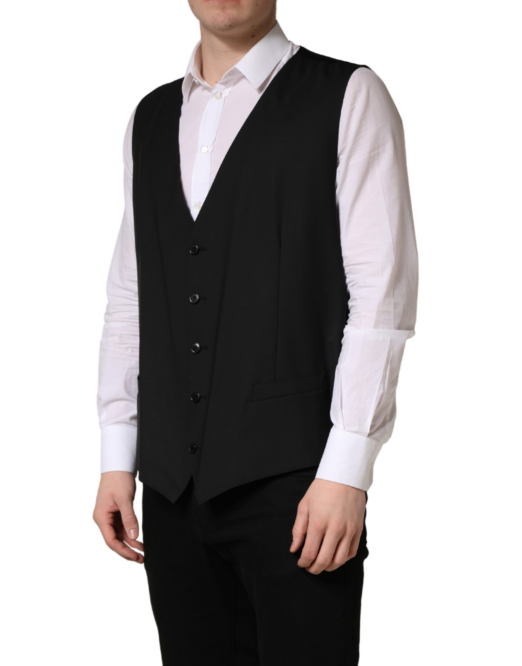 Wool Single Breasted Waistcoat Men's Vest - Dolce & Gabbana - Modalova