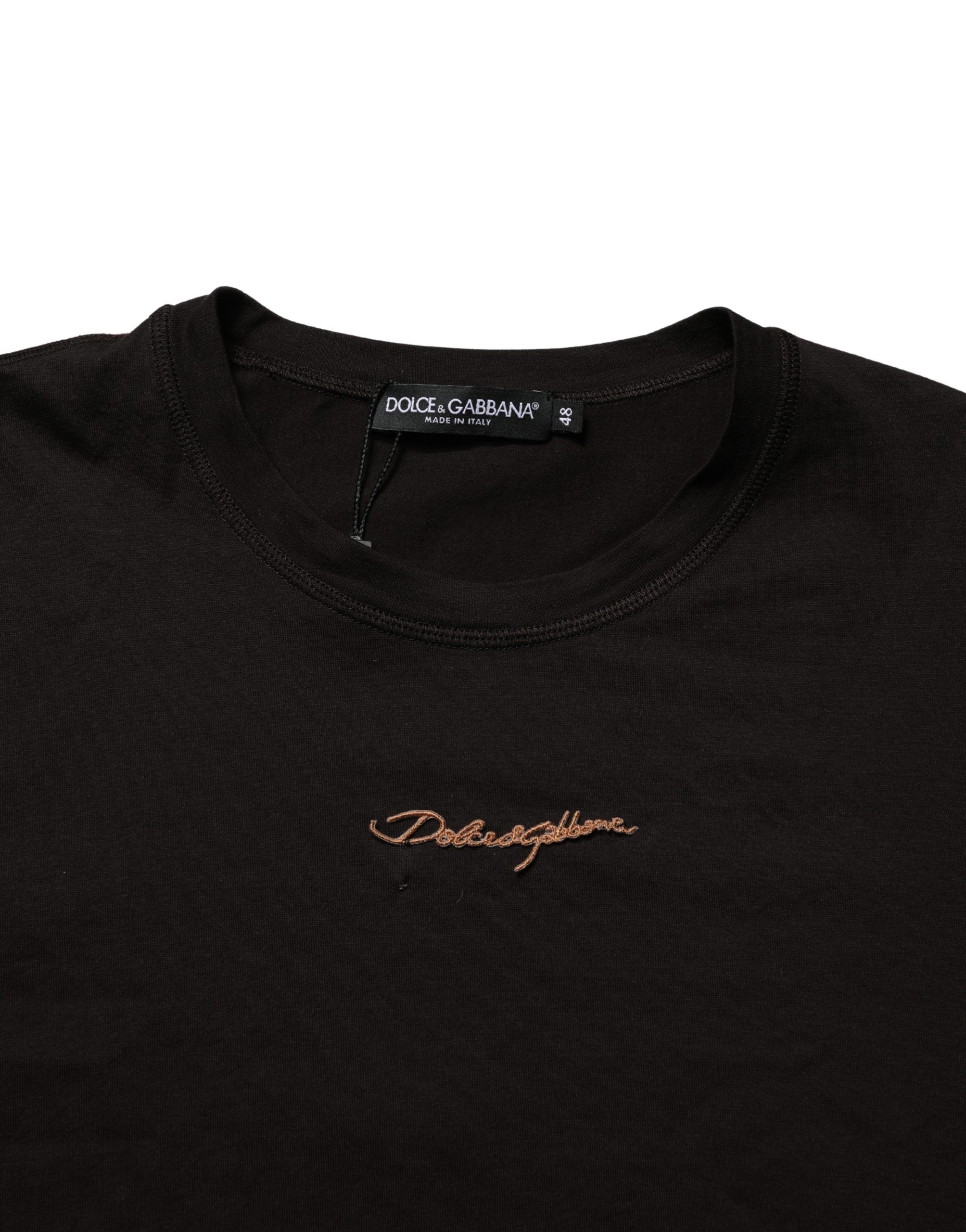 Logo Embroidered Men Crew Neck Men's T-shirt (Pre-Owned) - Dolce & Gabbana - Modalova
