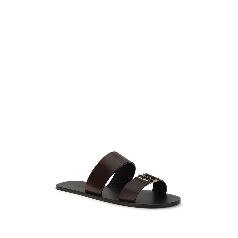 Calf Leather Bos Taurus Flat Men's Sandals - Saint Laurent - Modalova