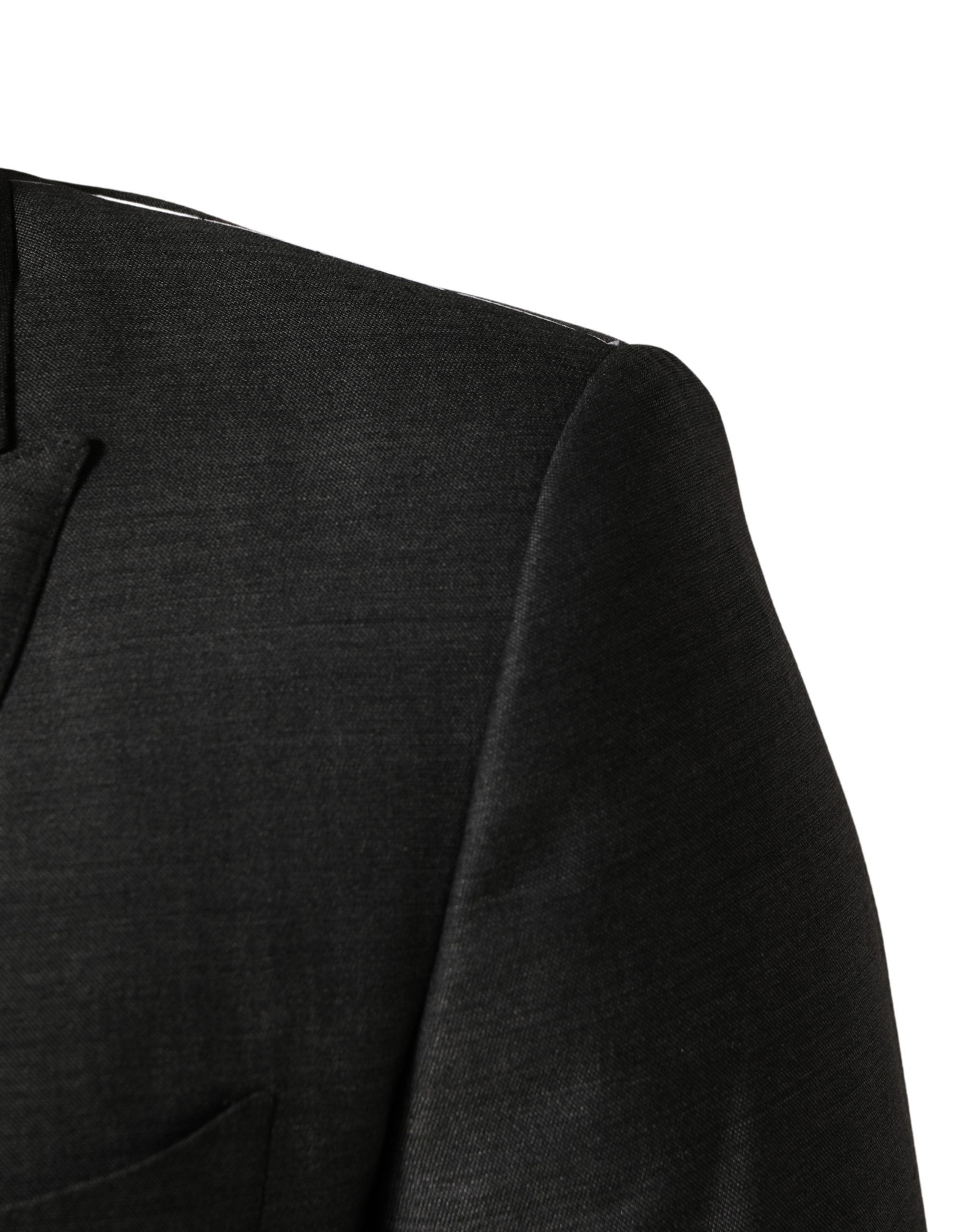 Dark Wool Slim Fit Coat Jacket Men's Blazer - Dolce & Gabbana - Modalova