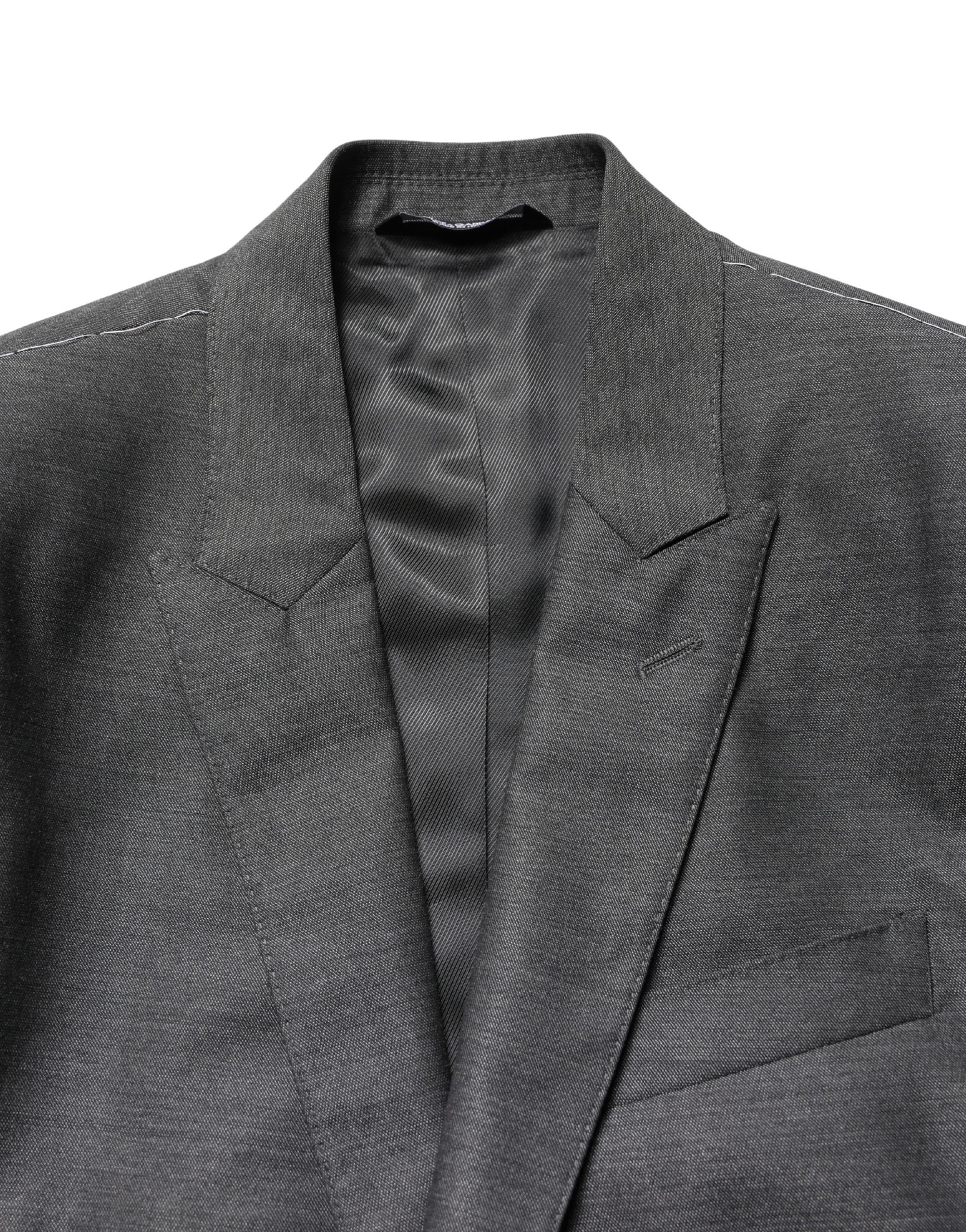 Dark Wool Slim Fit Coat Jacket Men's Blazer - Dolce & Gabbana - Modalova