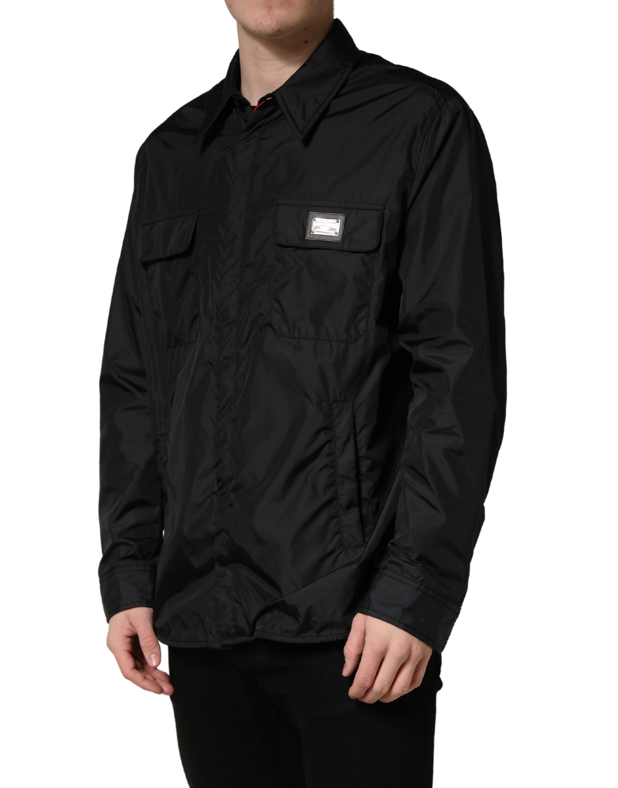 Logo Plaque Long Sleeves Shirt Men's Jacket (Pre-Owned) - Dolce & Gabbana - Modalova