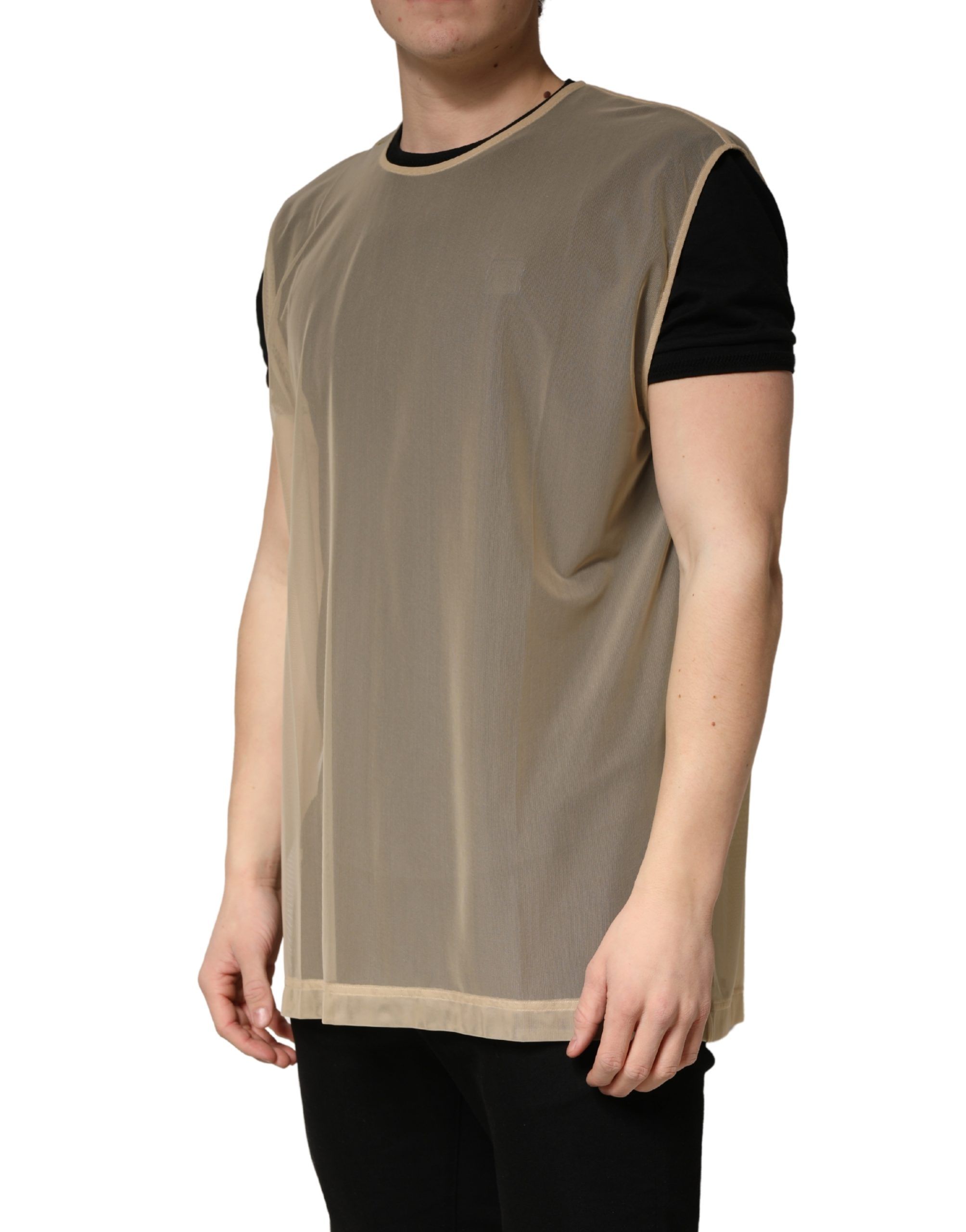Crew Neck Sleeveless Mesh Top Men's T-shirt (Pre-Owned) - Dolce & Gabbana - Modalova