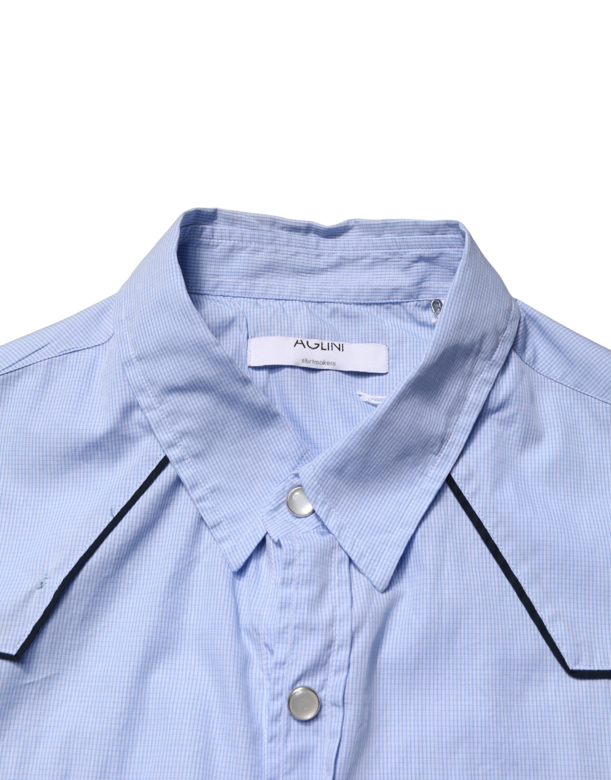 Slim Fit Collared Long Sleeve Casual Men's Shirt (Pre-Owned) - AGLINI - Modalova