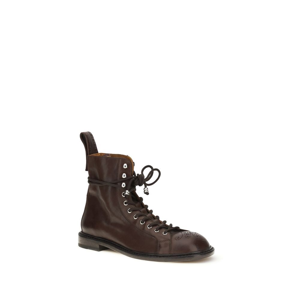 Calf Leather Bos Taurus Lace-Up Men's Boots - Versace - Modalova