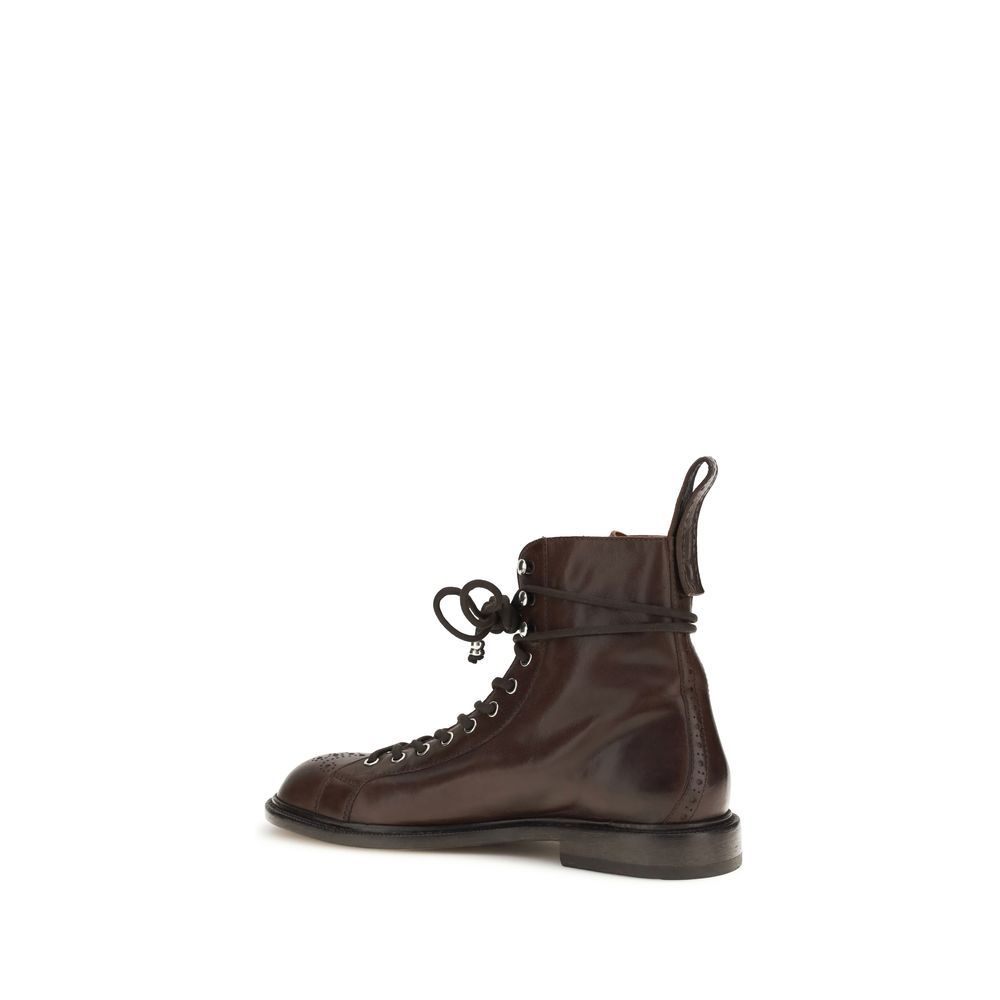 Calf Leather Bos Taurus Lace-Up Men's Boots - Versace - Modalova