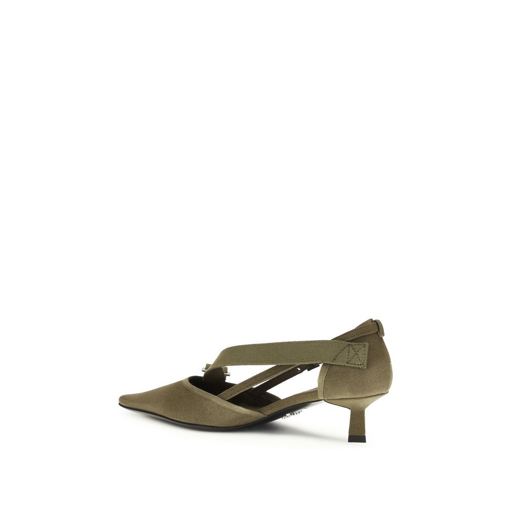 Cotton Mid Heel Women's Pumps - Prada - Modalova