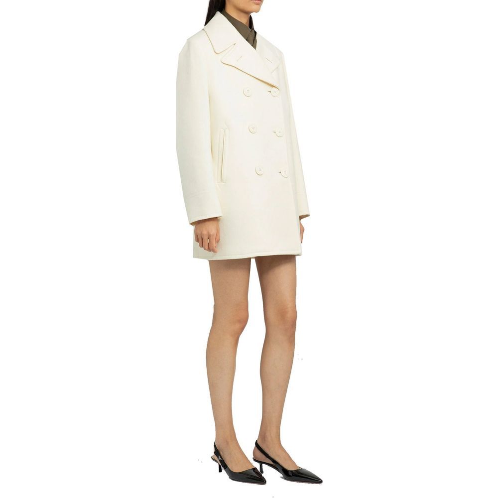 Prada White Wool Women's Coat - Prada - Modalova