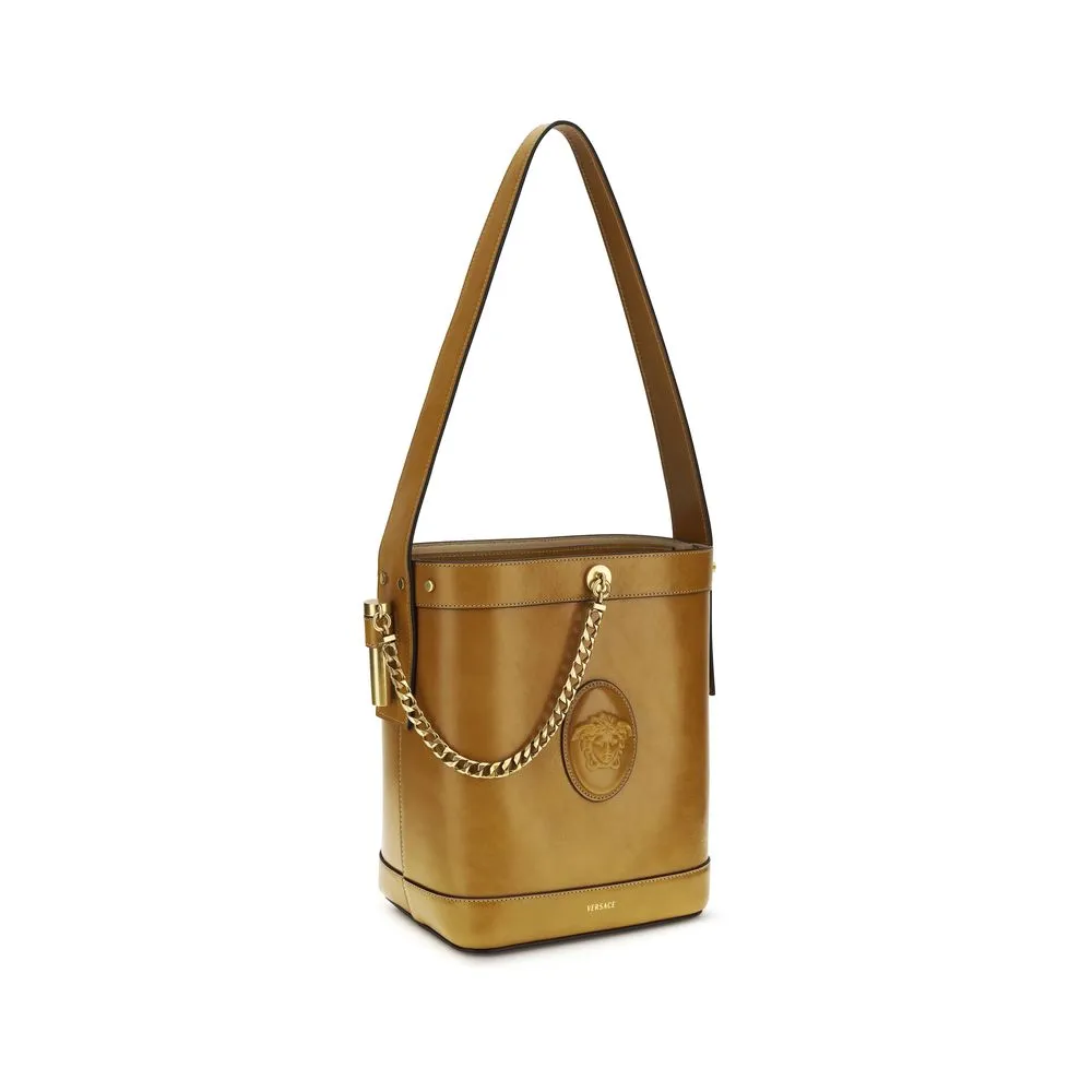Calf Leather Bos Taurus Backet Women's Bag - Versace - Modalova