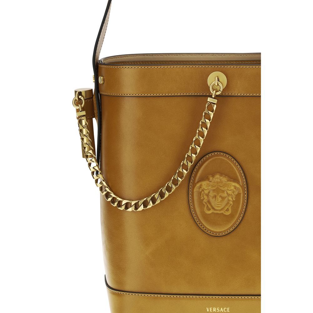 Calf Leather Bos Taurus Backet Women's Bag - Versace - Modalova