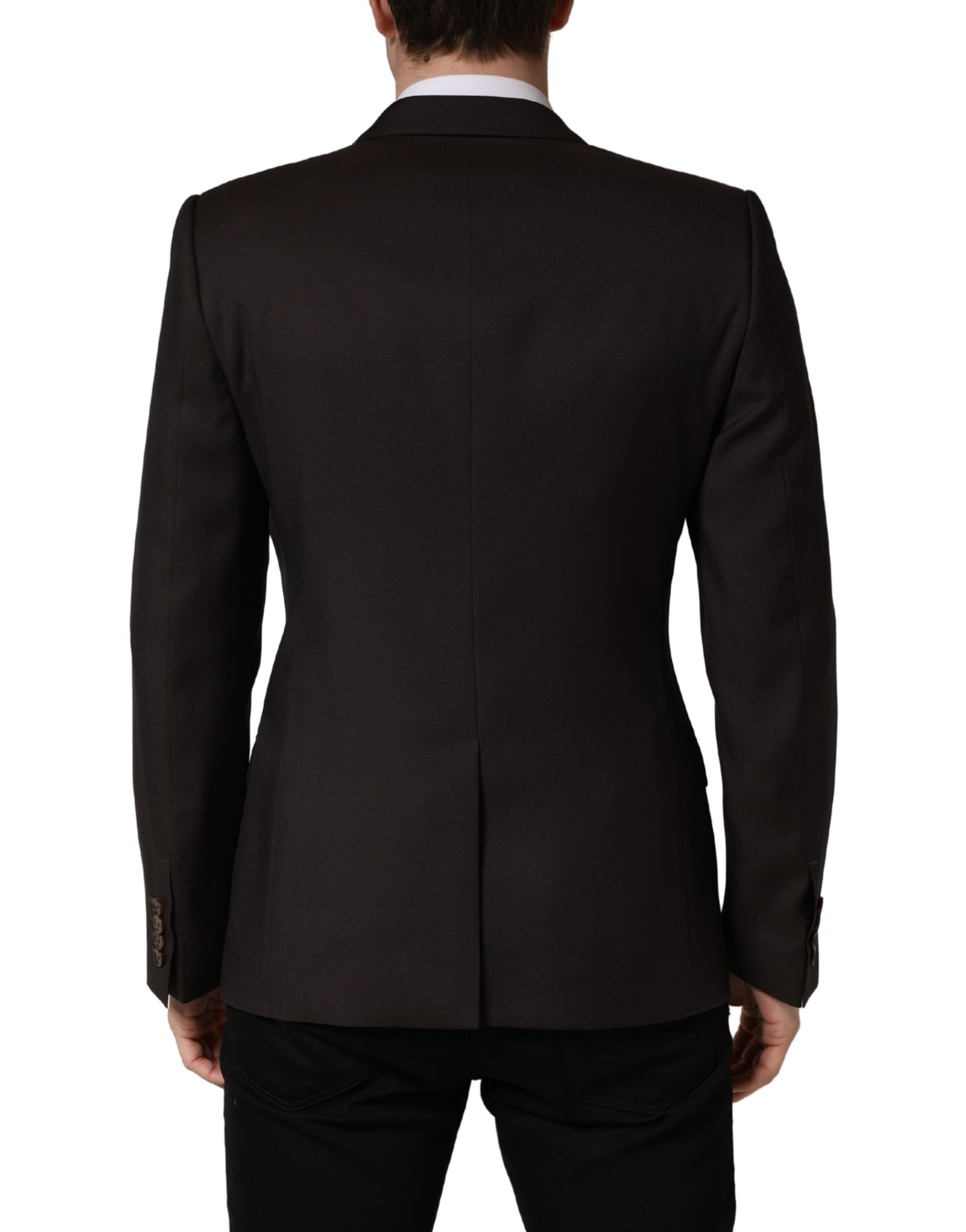 Dark Wool Double Breasted Suit Men's Jacket - Dolce & Gabbana - Modalova