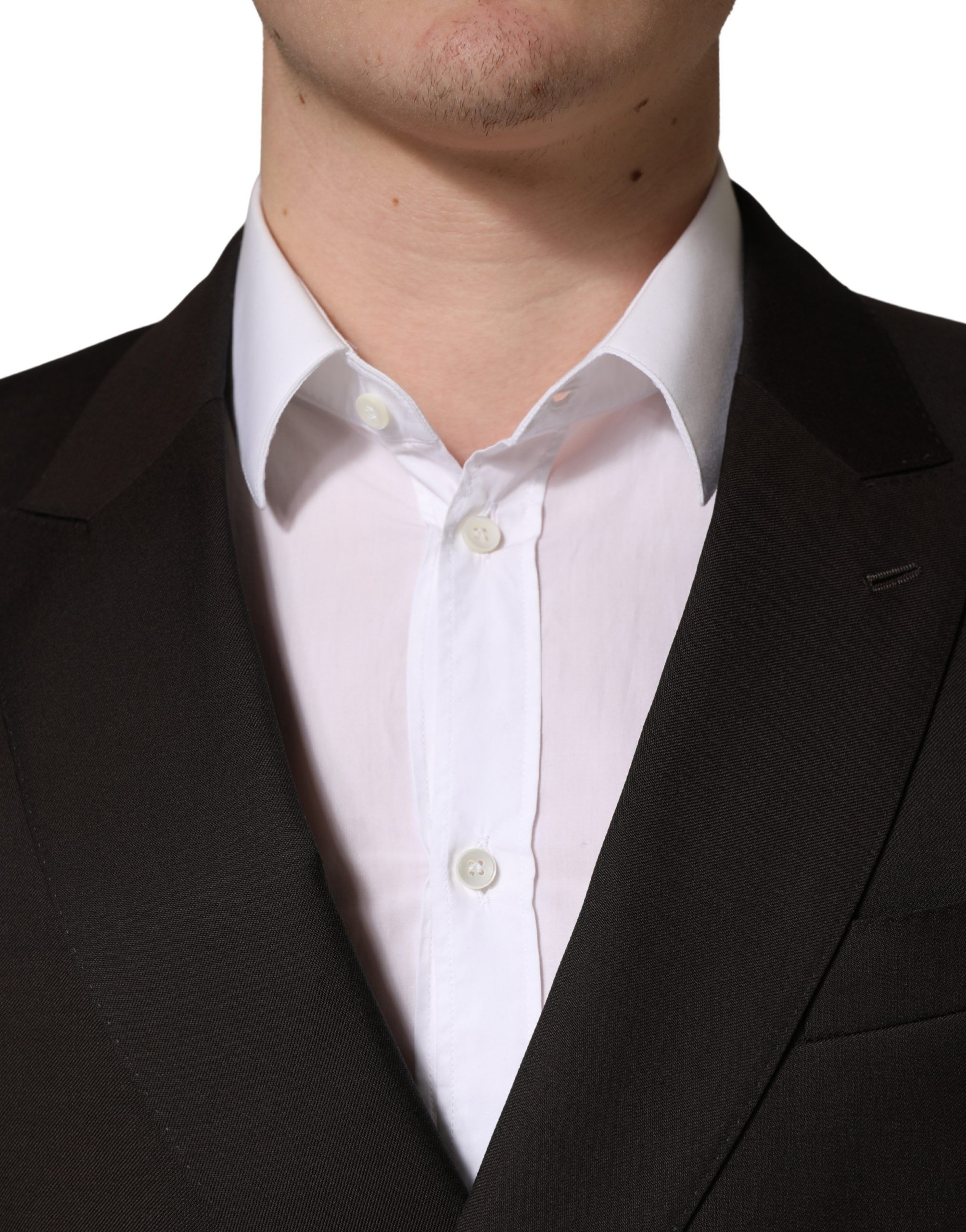 Dark Wool Double Breasted Suit Men's Jacket - Dolce & Gabbana - Modalova