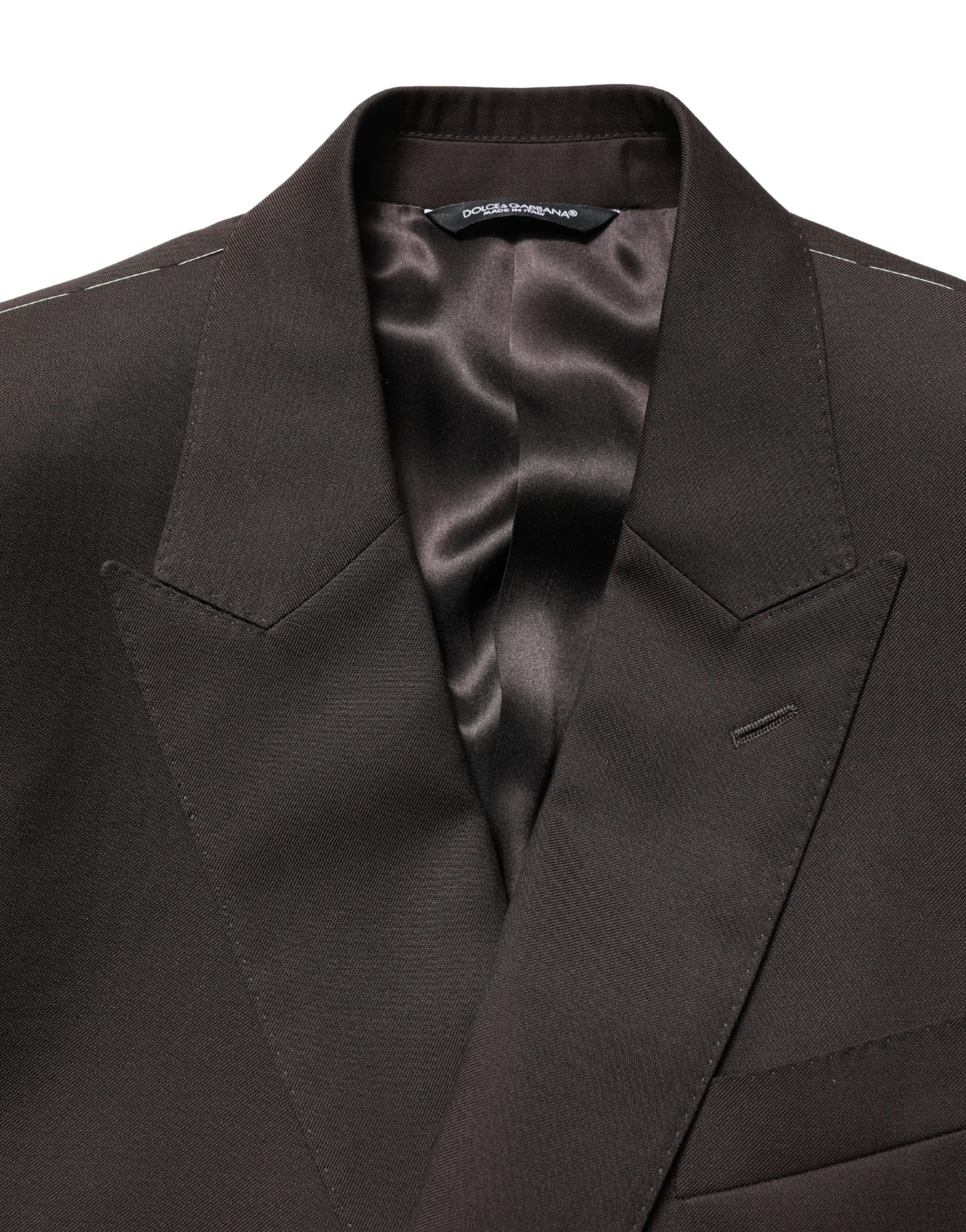 Dark Wool Double Breasted Suit Men's Jacket - Dolce & Gabbana - Modalova