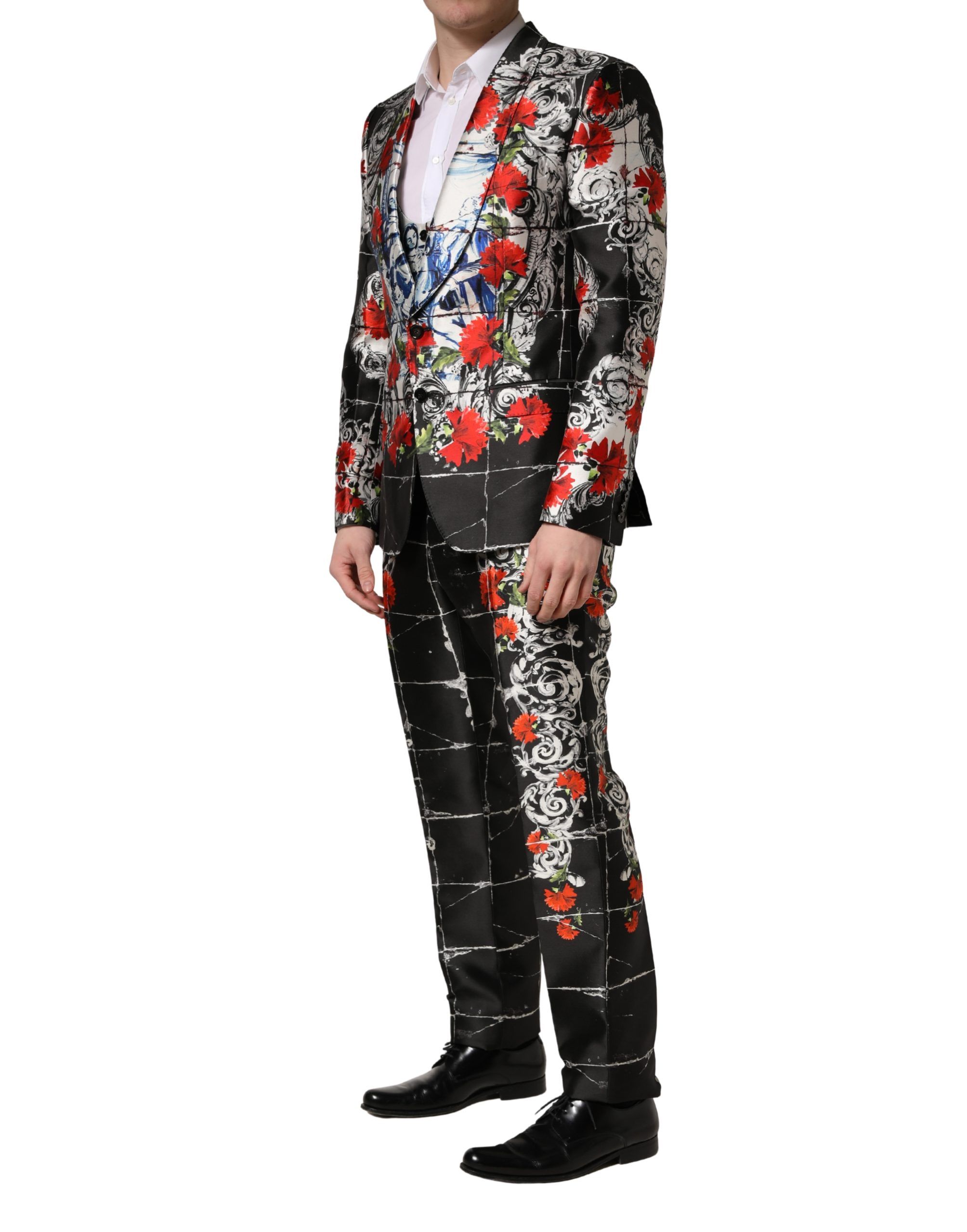Floral 2 Buttons Formal 3 Piece Men's Suit - Dolce & Gabbana - Modalova