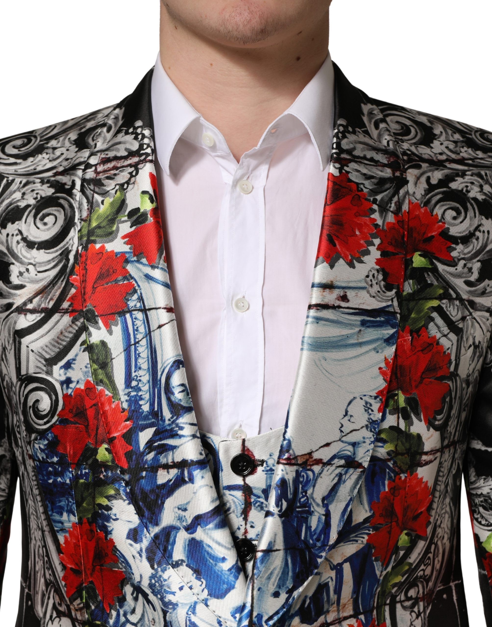 Floral 2 Buttons Formal 3 Piece Men's Suit - Dolce & Gabbana - Modalova
