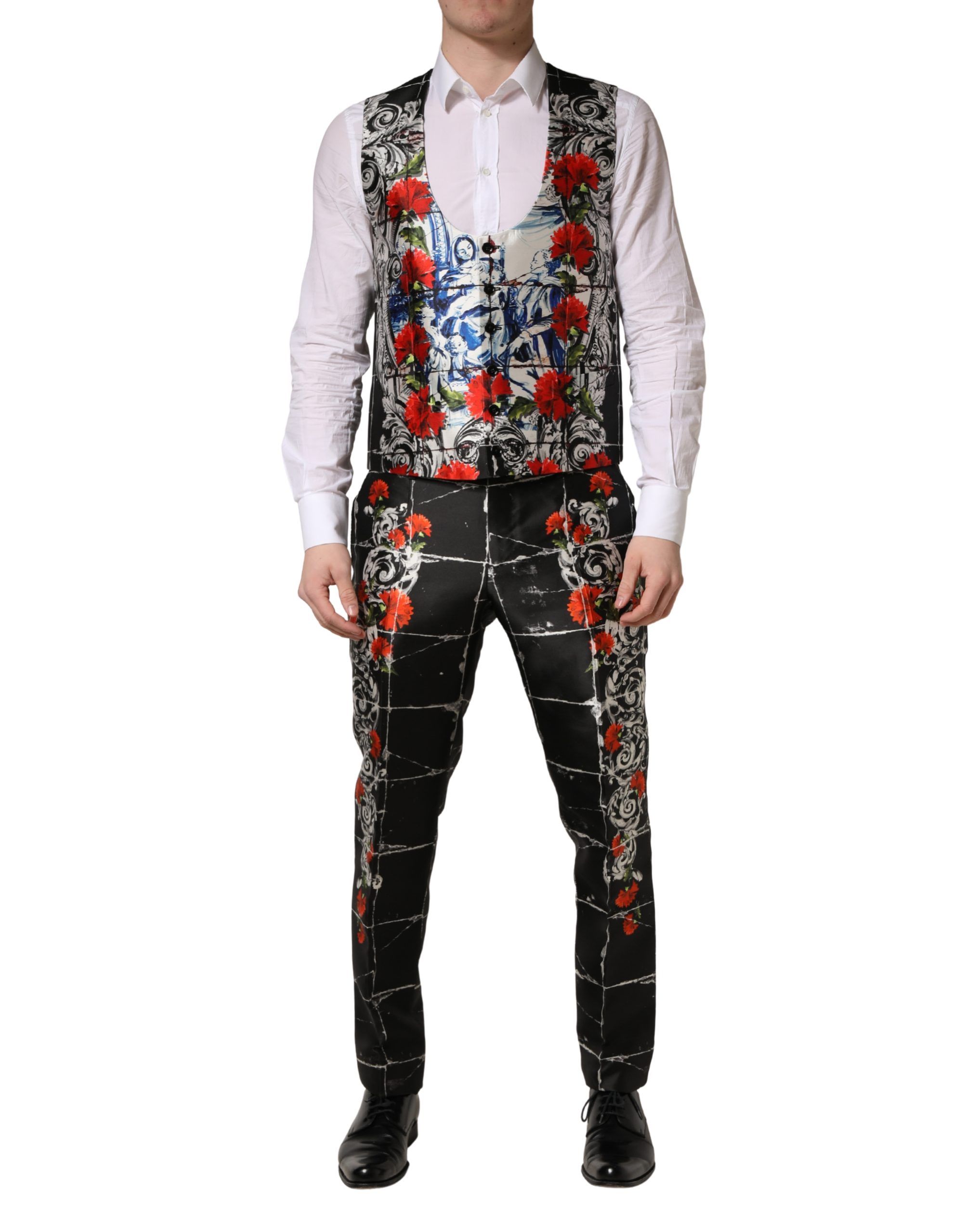 Floral 2 Buttons Formal 3 Piece Men's Suit - Dolce & Gabbana - Modalova