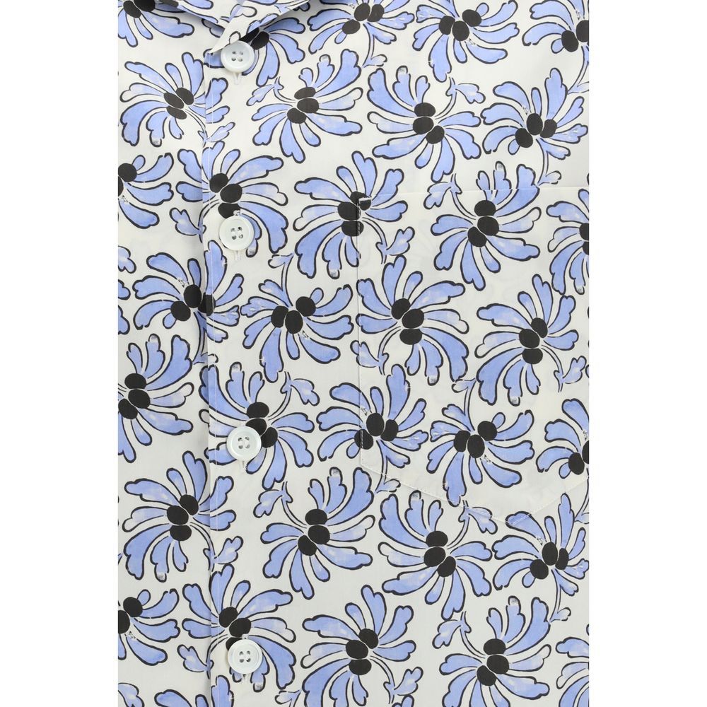 Cotton Pattern Men's Shirt - Prada - Modalova
