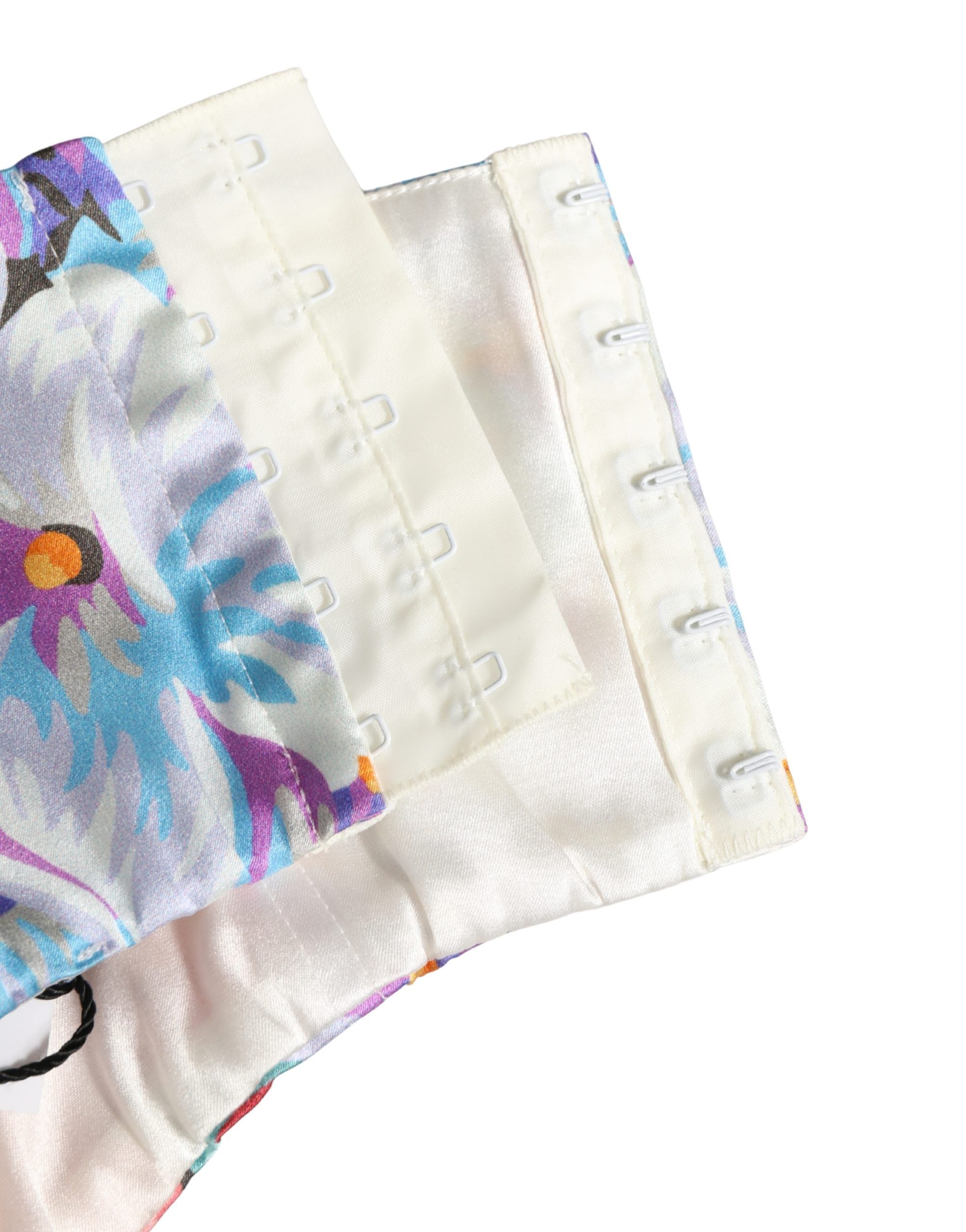 Multicolor Floral Print Silk Cropped Bustier Women's Top - Dolce & Gabbana - Modalova