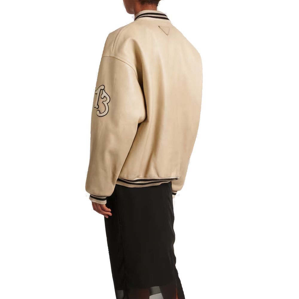 Prada Beige Calfskin Women's Bomber - Prada - Modalova