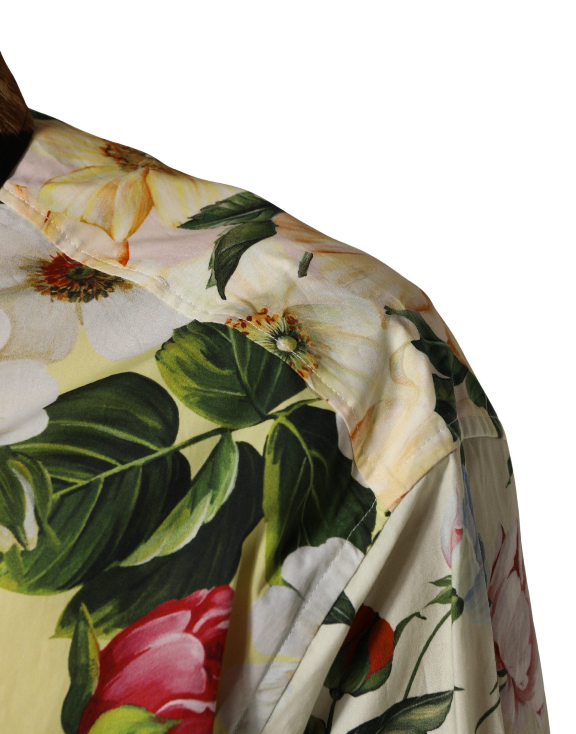 Floral Animal Print Collared Men's Shirt - Dolce & Gabbana - Modalova