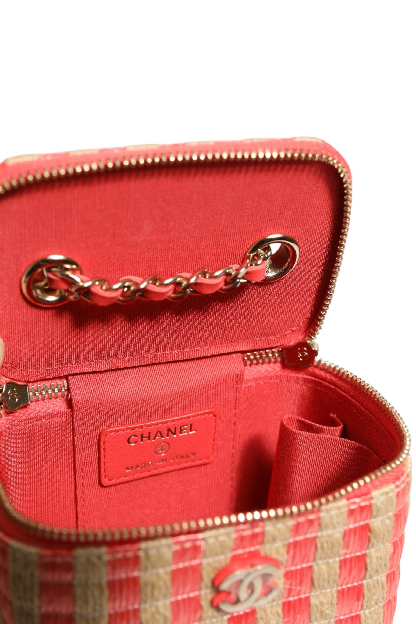 Raffia Jute Striped Mini Vanity Women's Case (Pre-Owned) - Chanel - Modalova