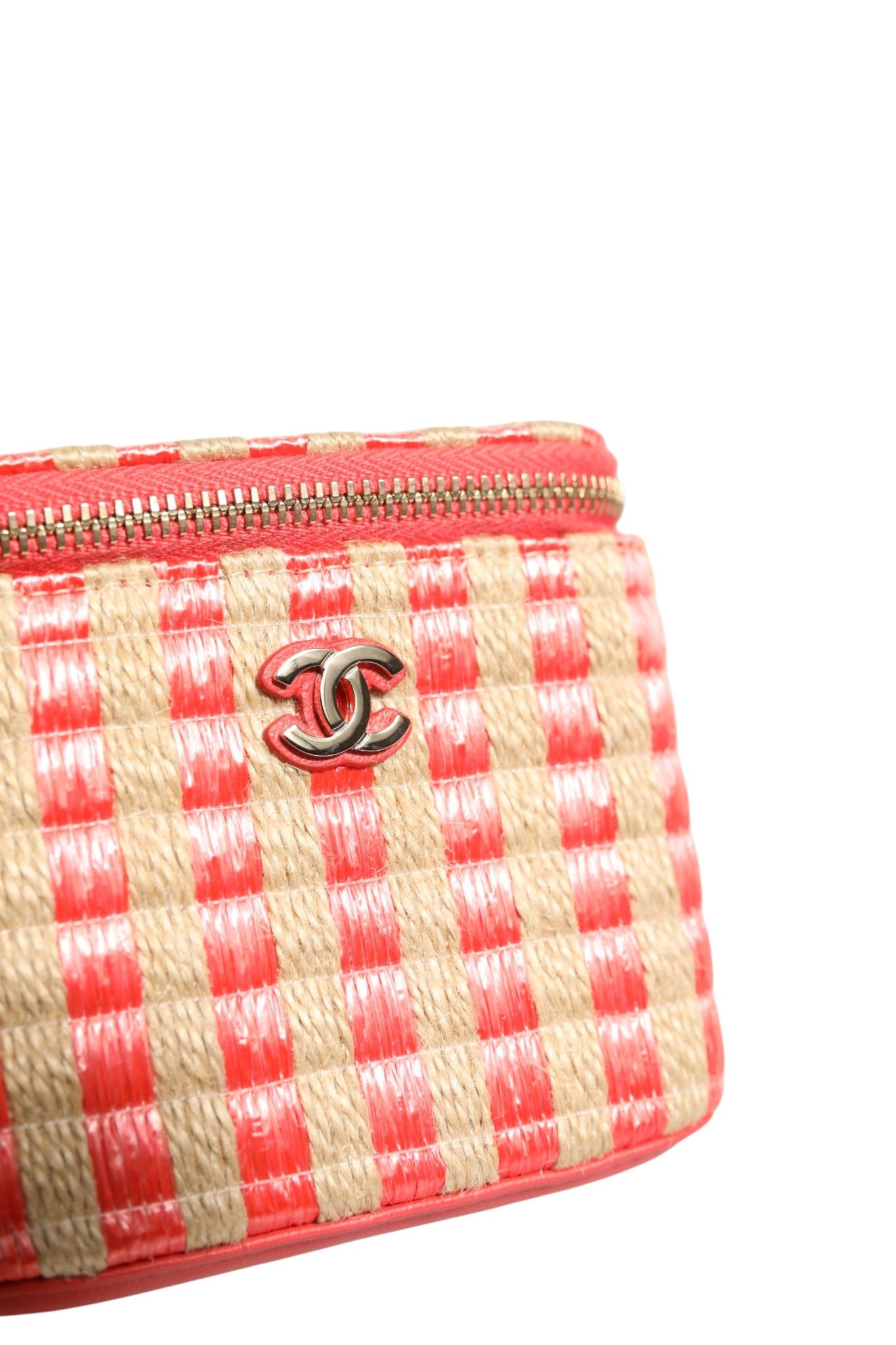 Raffia Jute Striped Mini Vanity Women's Case (Pre-Owned) - Chanel - Modalova