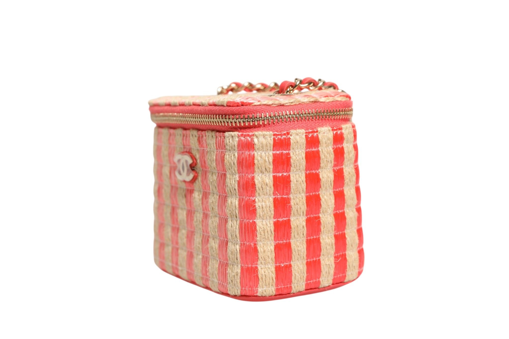 Raffia Jute Striped Mini Vanity Women's Case (Pre-Owned) - Chanel - Modalova