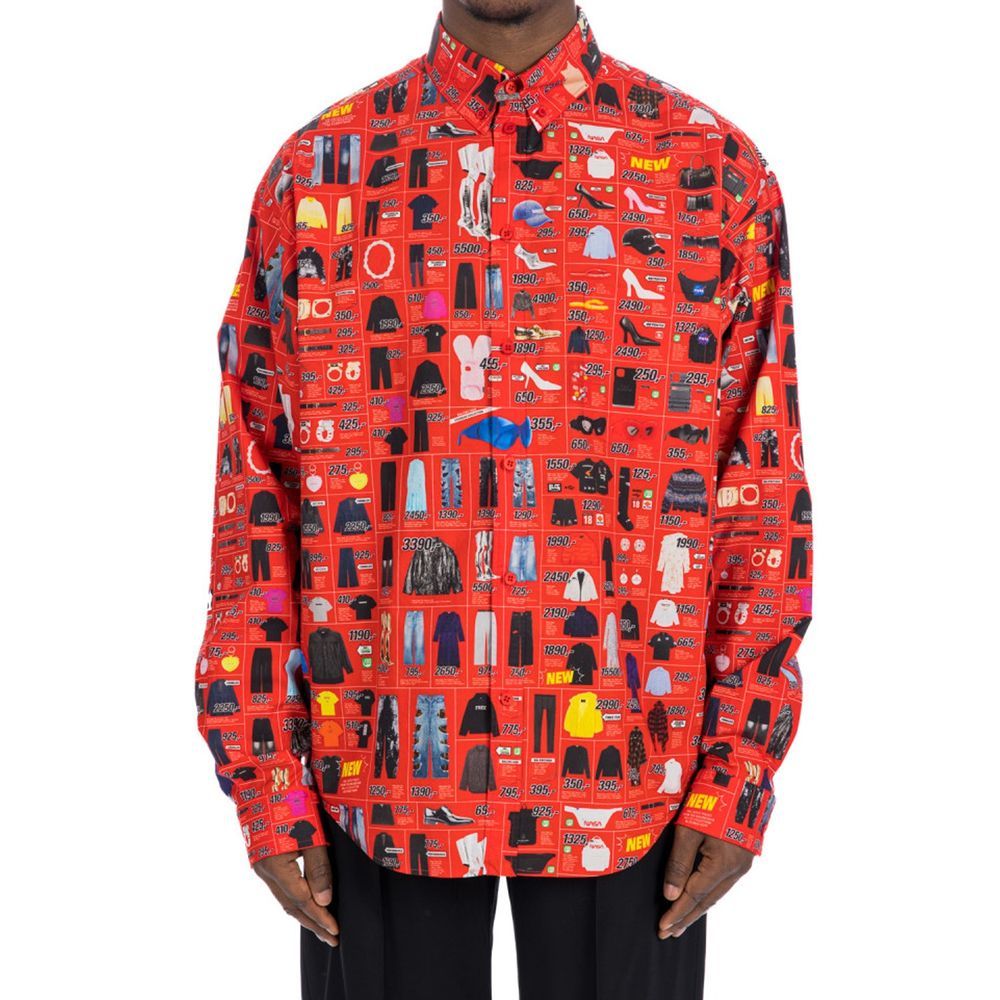 Cotton Pattern Men's Shirt - Balenciaga - Modalova