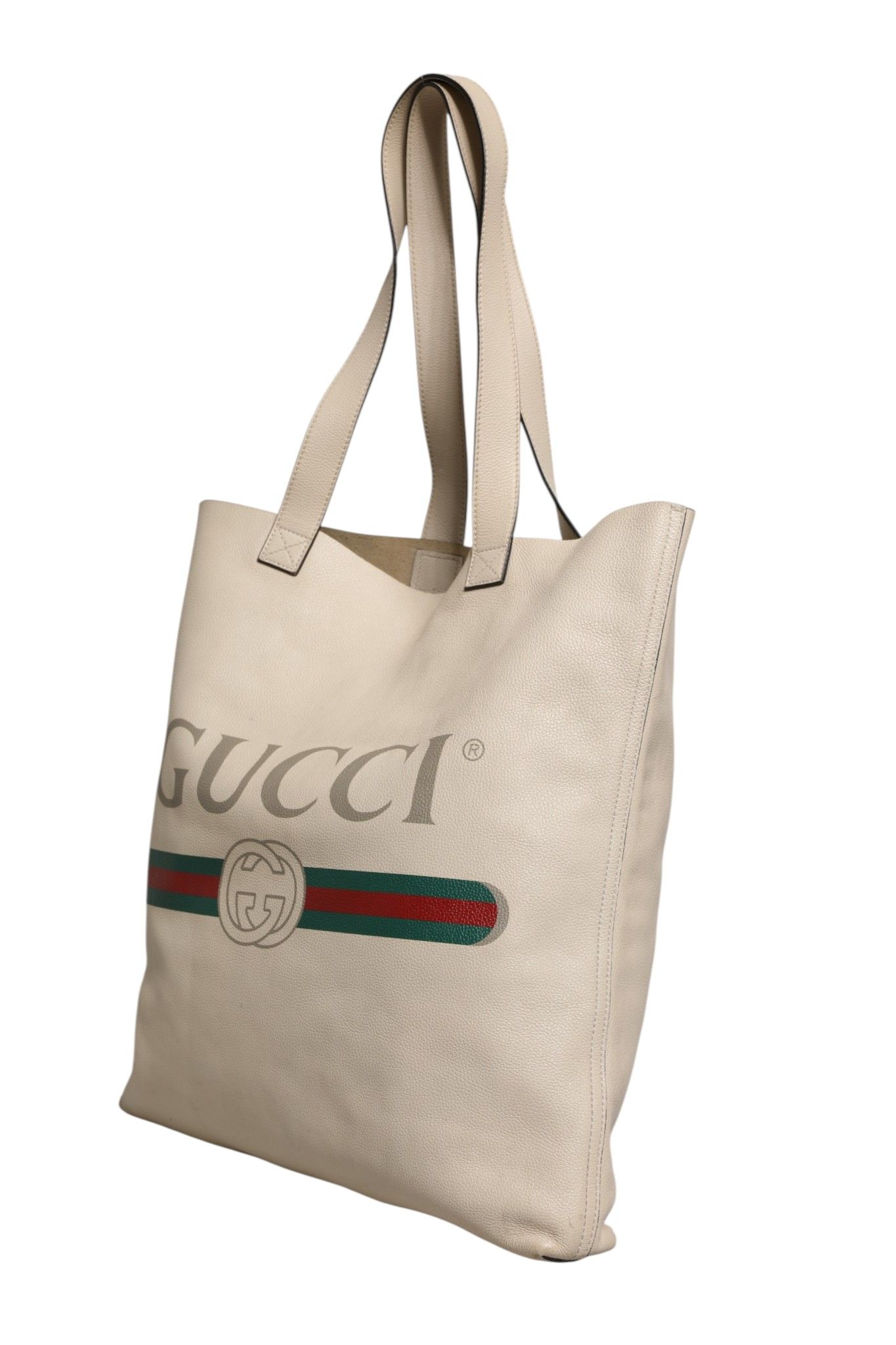 White Web Sherry Logo Print Tote Women's Bag (Pre-Owned) - Gucci - Modalova