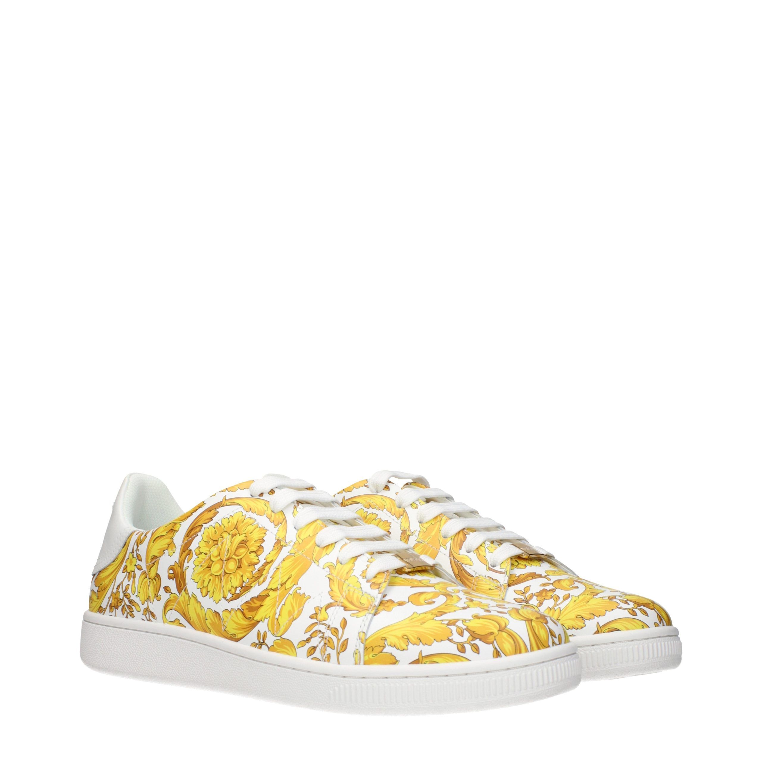 Leather Men's Sneakers - Versace - Modalova