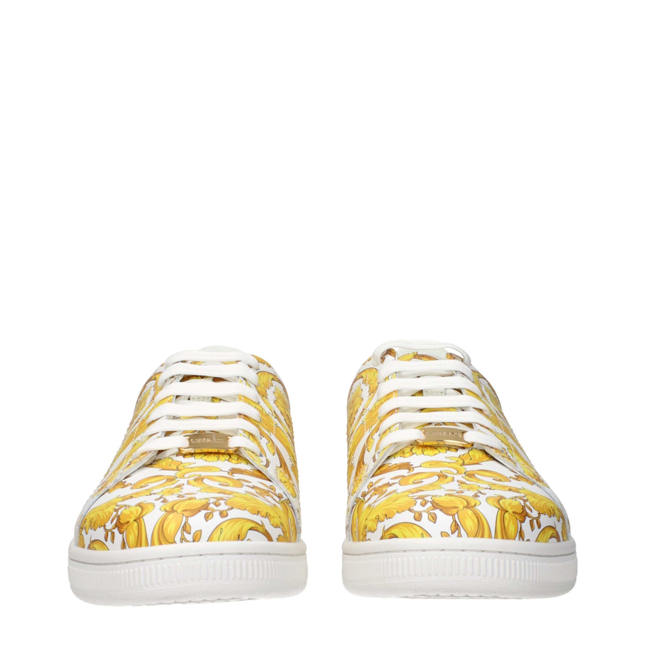 Leather Men's Sneakers - Versace - Modalova