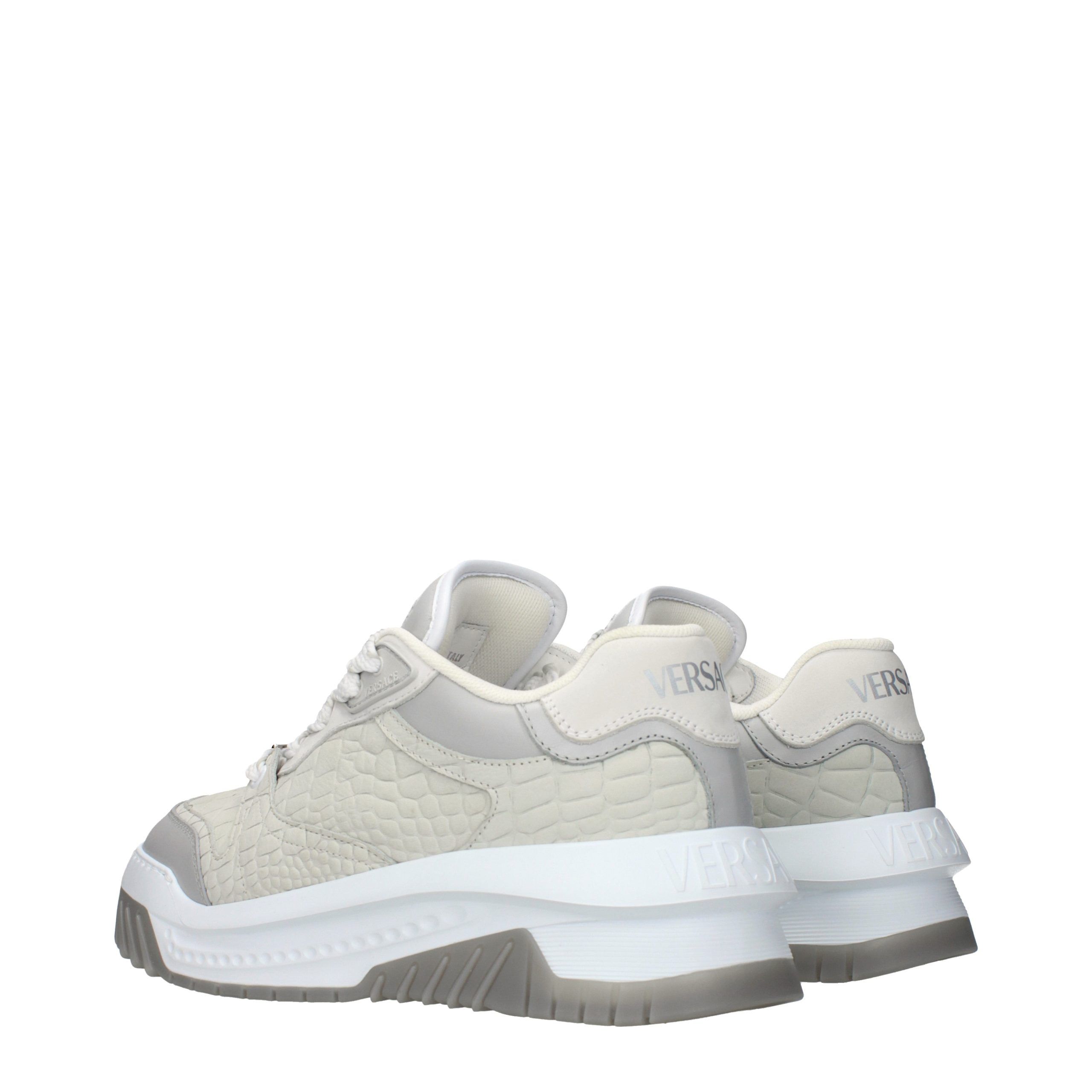 Leather Low Top Men's Sneakers - Versace - Modalova