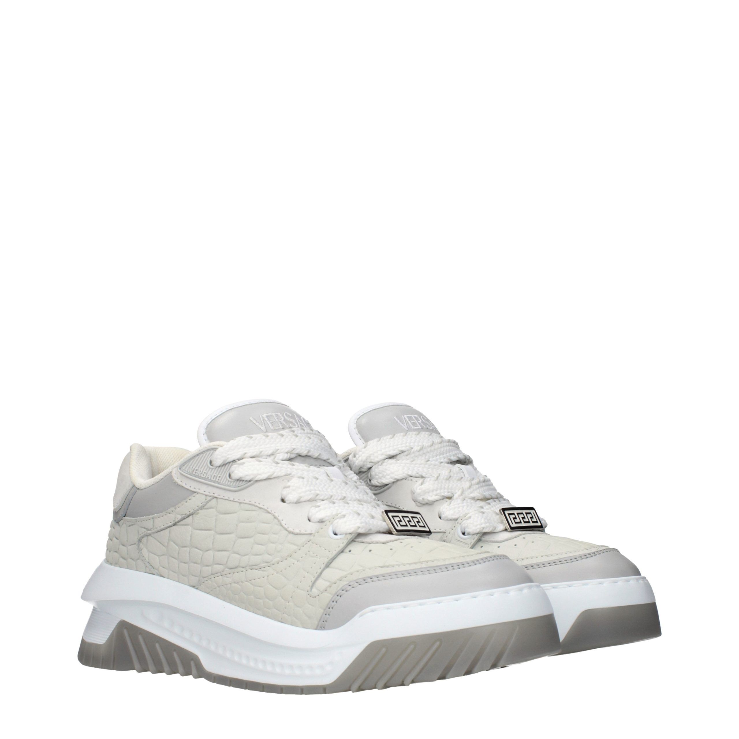 Leather Low Top Men's Sneakers - Versace - Modalova