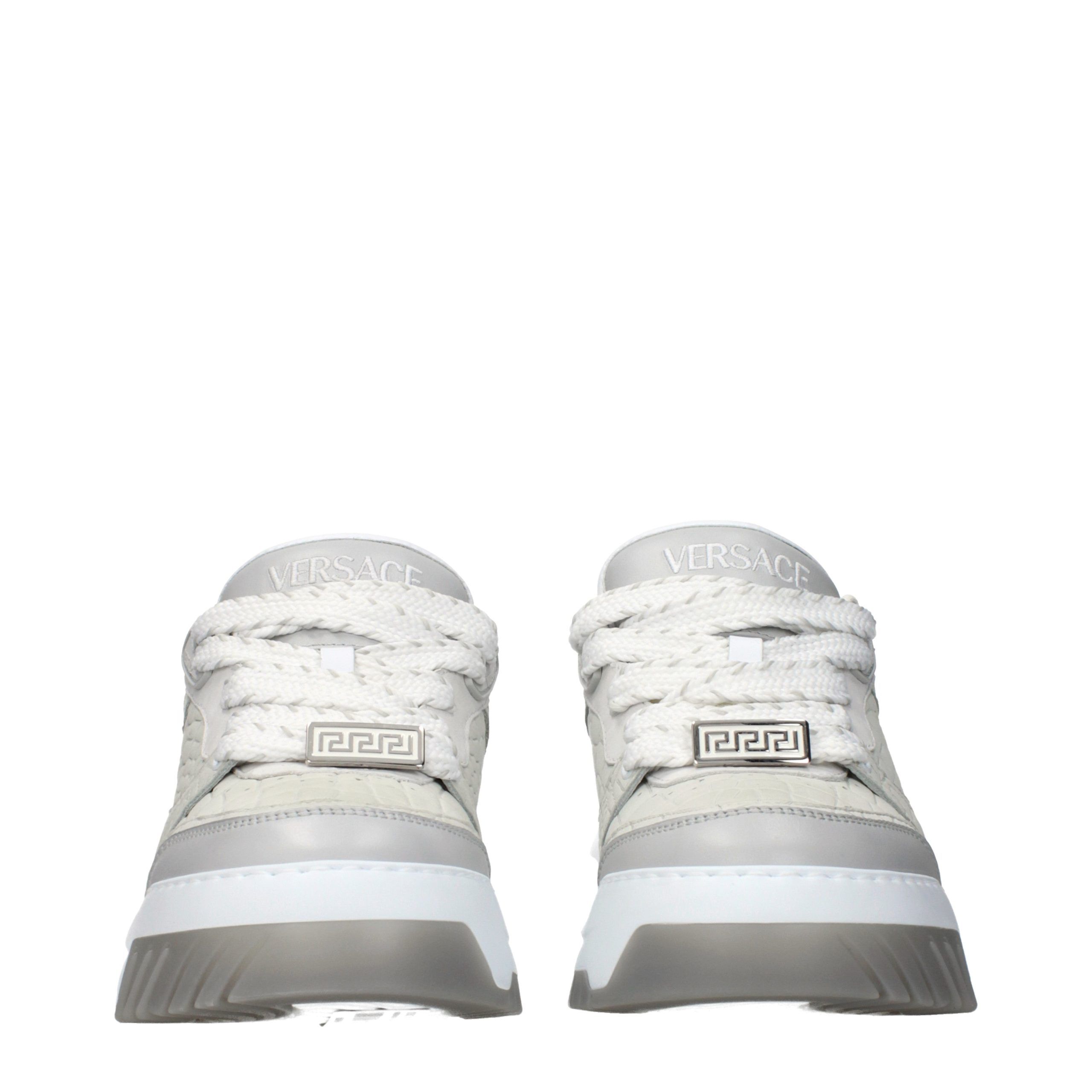 Leather Low Top Men's Sneakers - Versace - Modalova