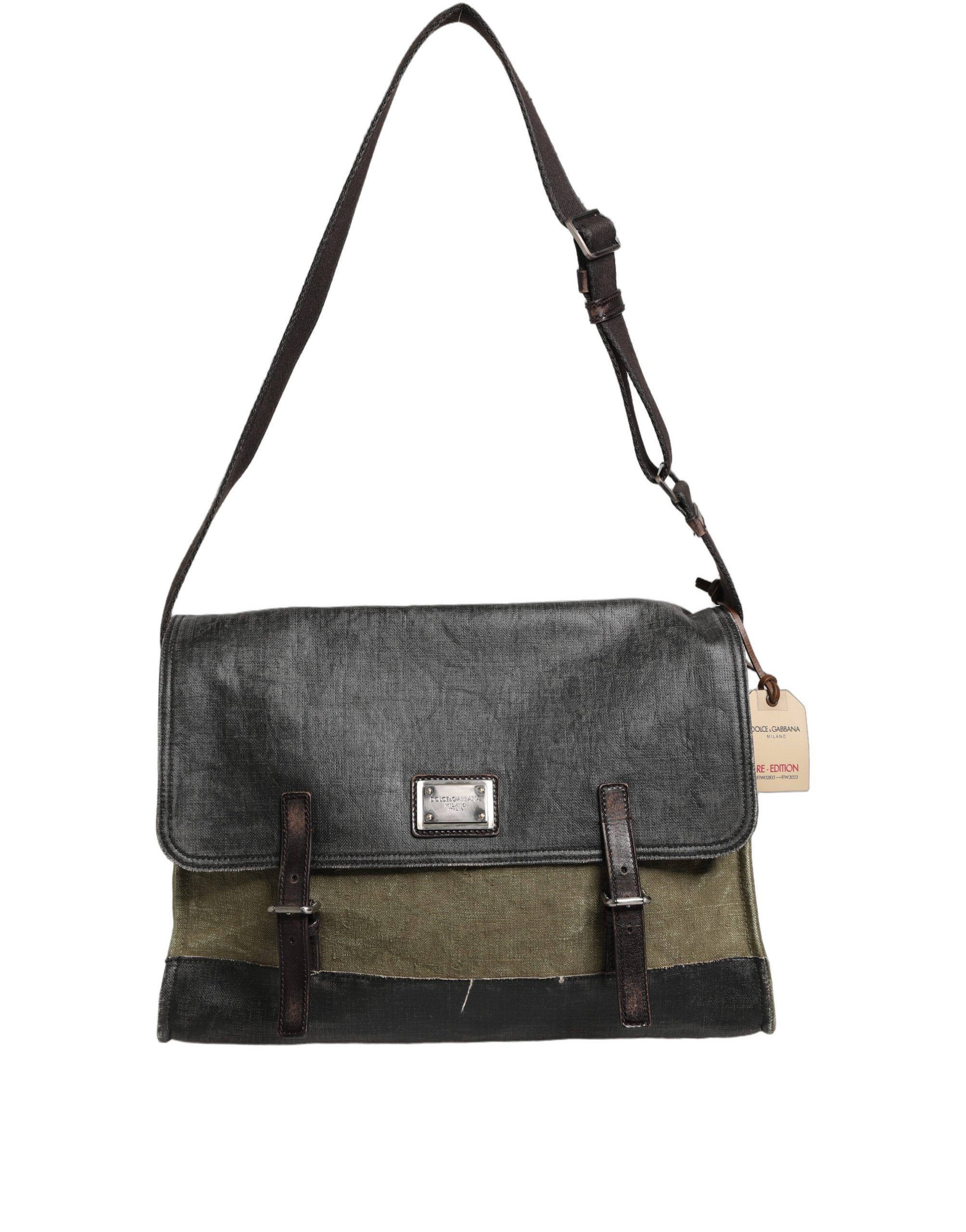 Military Green Two Tone Messenger Shoulder Borse Men Men's Bag - Dolce & Gabbana - Modalova