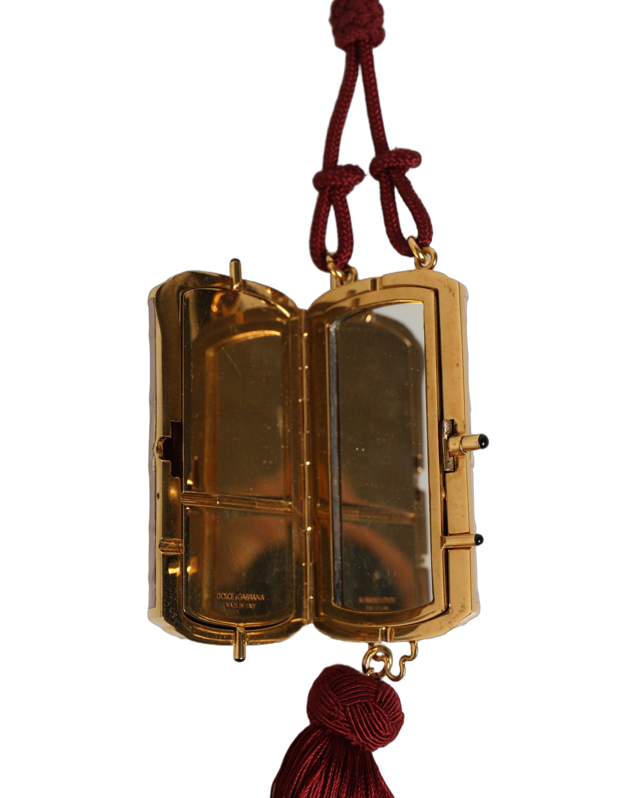 Exotic Leather Mini Mirror Tassel Makeup Women's Bag - Dolce & Gabbana - Modalova