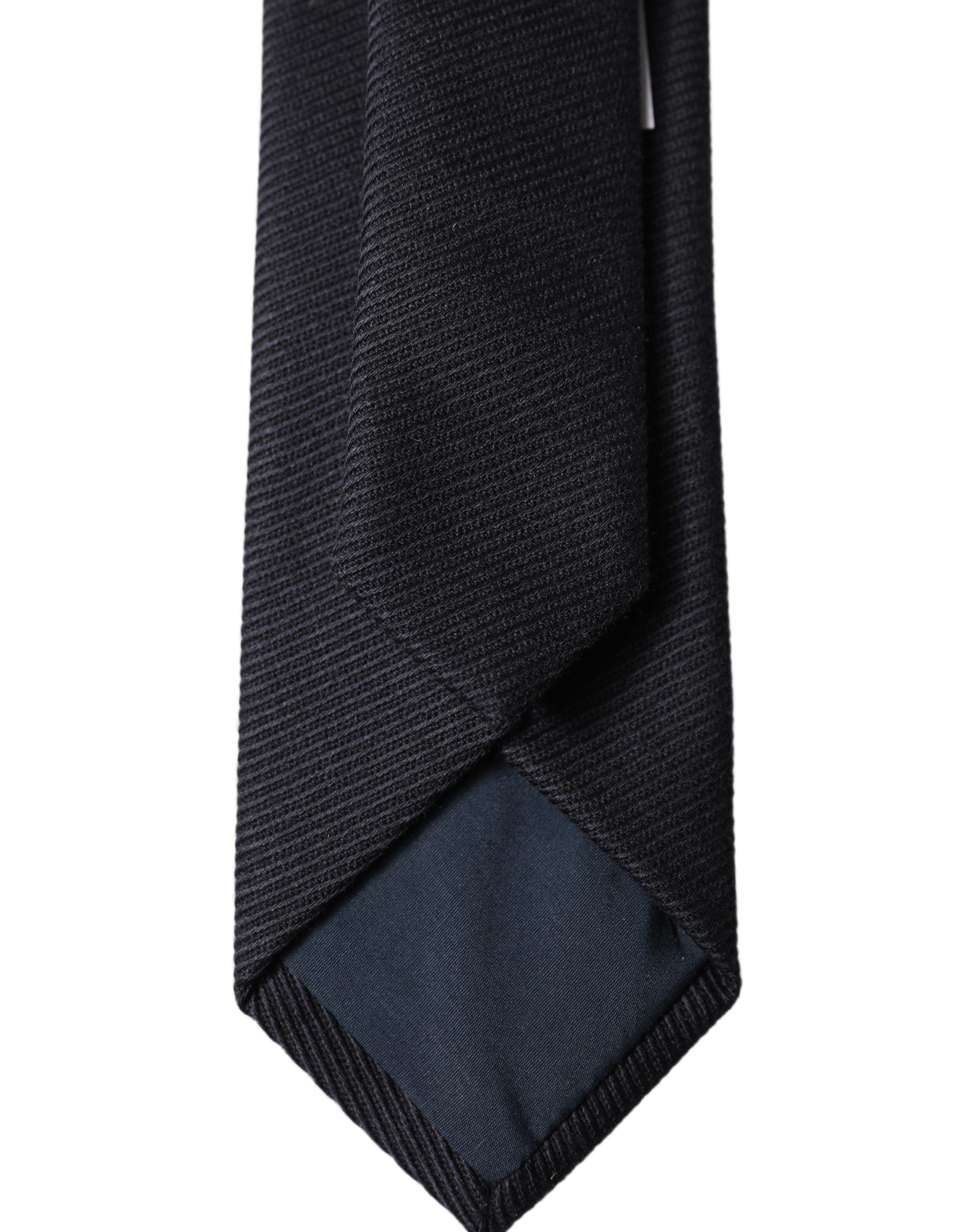 Dark Blue Solid 100% Silk Adjustable Men Men'sd NeckMen's Men's Tie - Dolce & Gabbana - Modalova