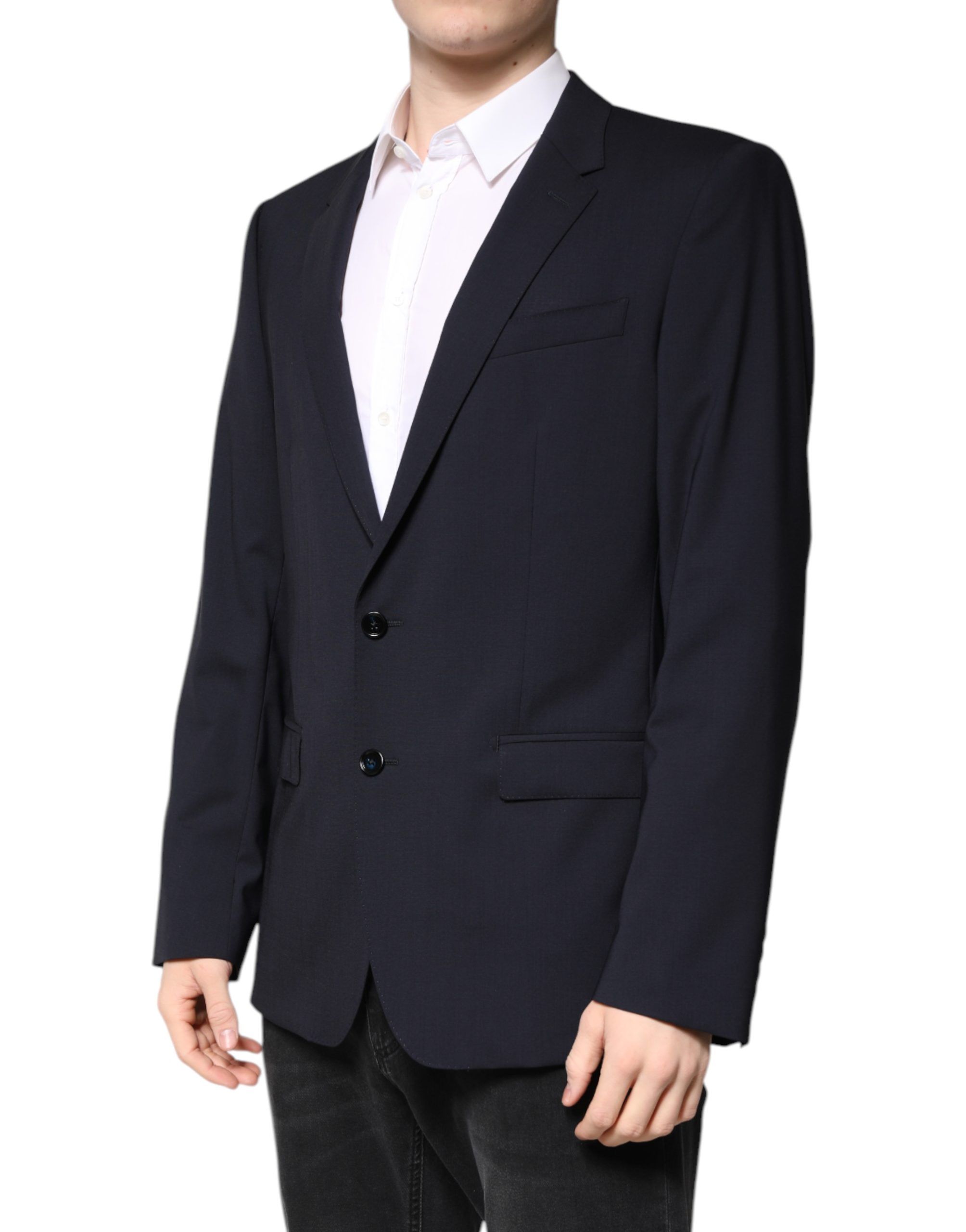 Men's MARTINI Dark Blue Wool SingleBreasted Men's Blazer - Dolce & Gabbana - Modalova