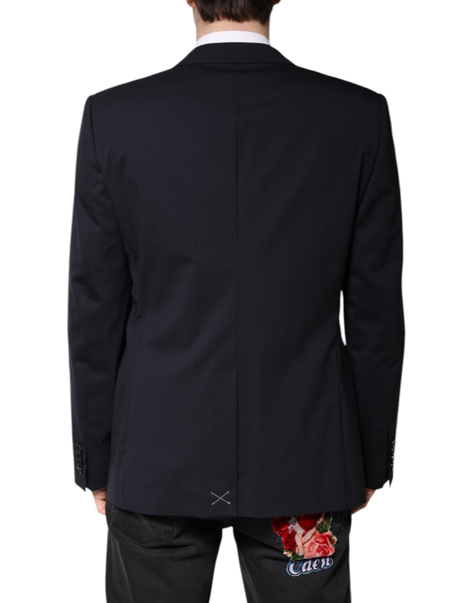 Men's MARTINI Dark Blue Wool SingleBreasted Men's Blazer - Dolce & Gabbana - Modalova