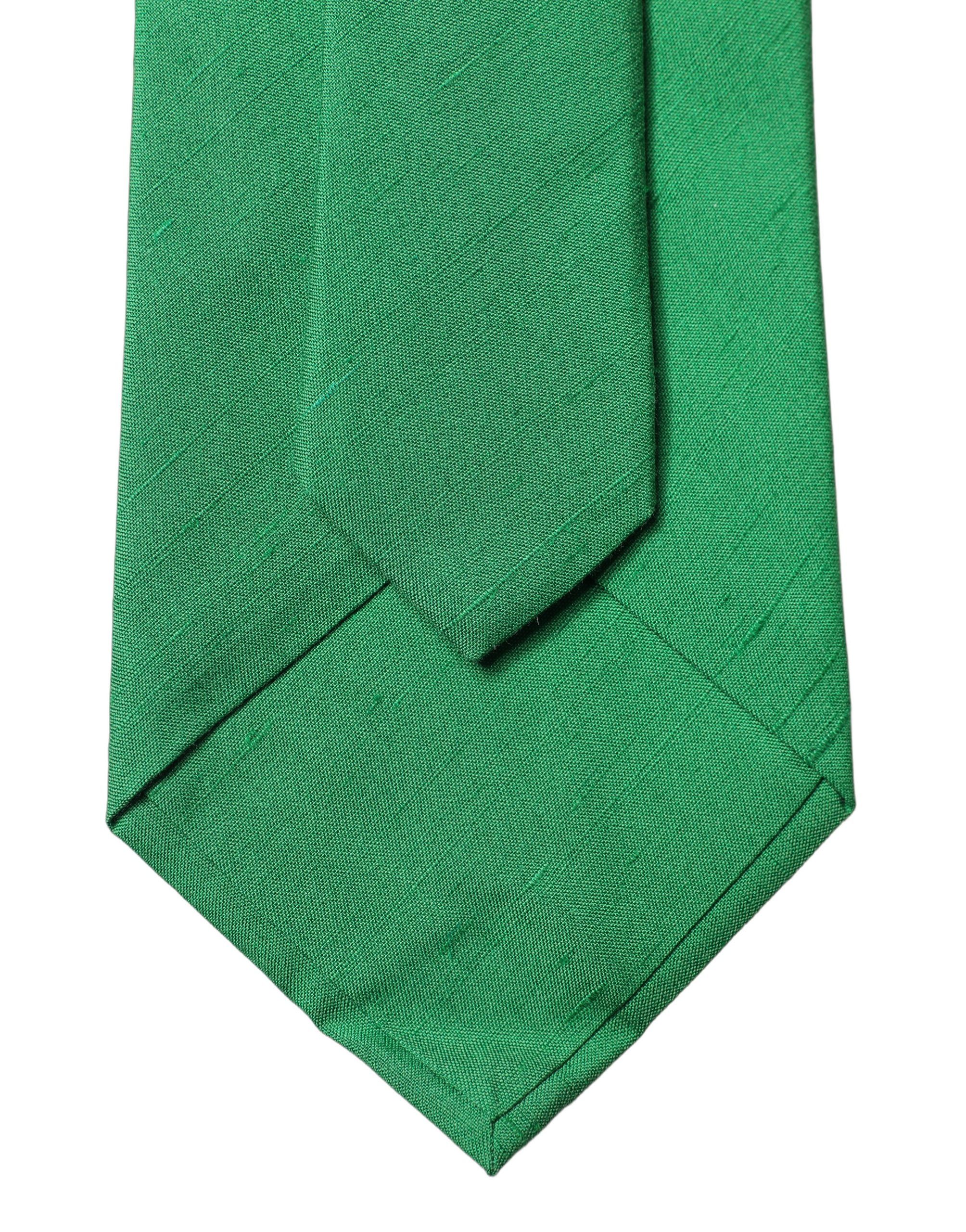 Green Solid Silk Cotton Adjustable Women NeckWomen's Women's Tie - Dolce & Gabbana - Modalova