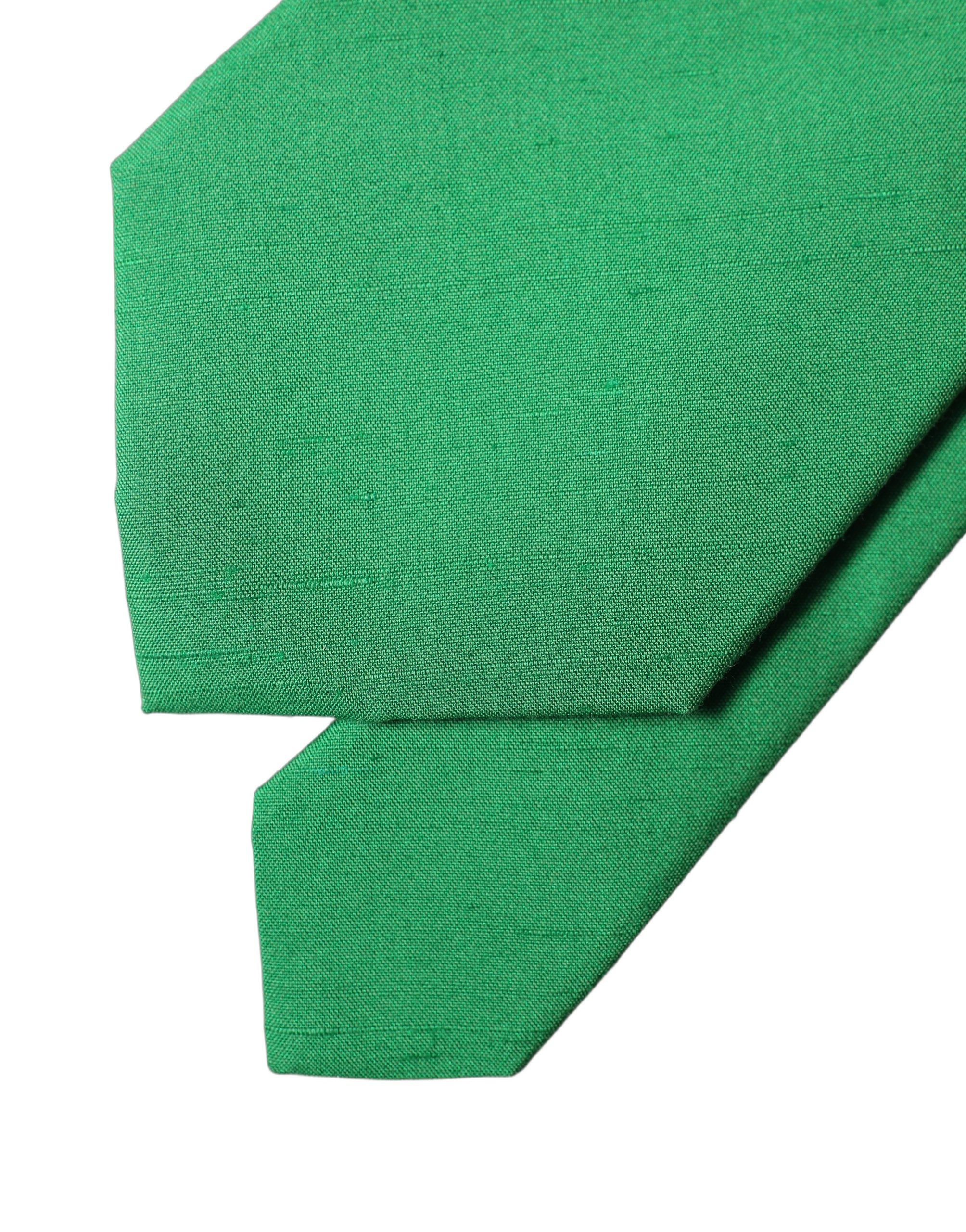 Green Solid Silk Cotton Adjustable Women NeckWomen's Women's Tie - Dolce & Gabbana - Modalova