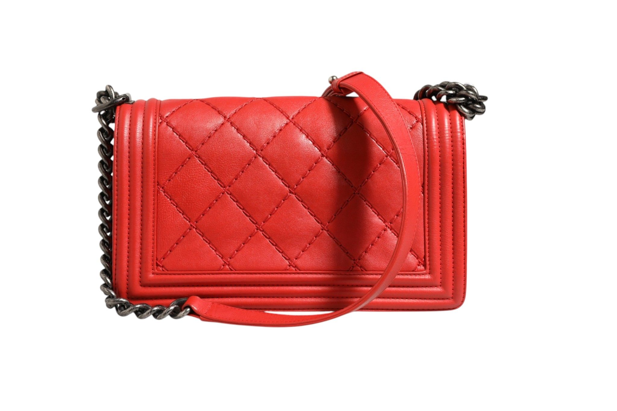 Diamond Stitch Calfskin Leather New Medium Boy Women's Bag (Pre-Owned) - Chanel - Modalova