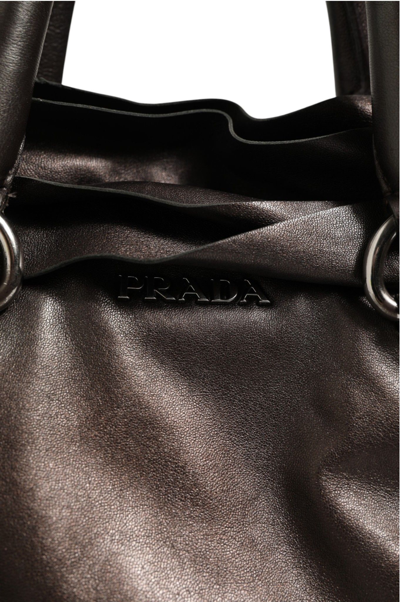 Metallic Nappa Leather Ruffle Shoulder Women's Bag (Pre-Owned) - Prada - Modalova