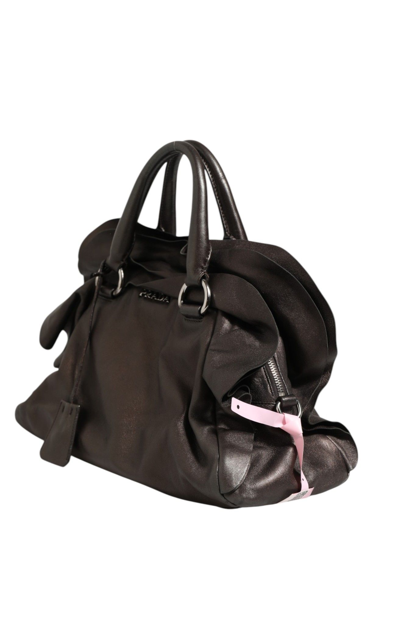 Metallic Nappa Leather Ruffle Shoulder Women's Bag (Pre-Owned) - Prada - Modalova