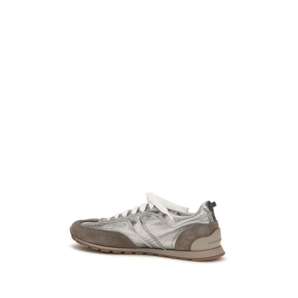 Calf Leather Bos Taurus Athletic Women's Sneakers - Brunello Cucinelli - Modalova